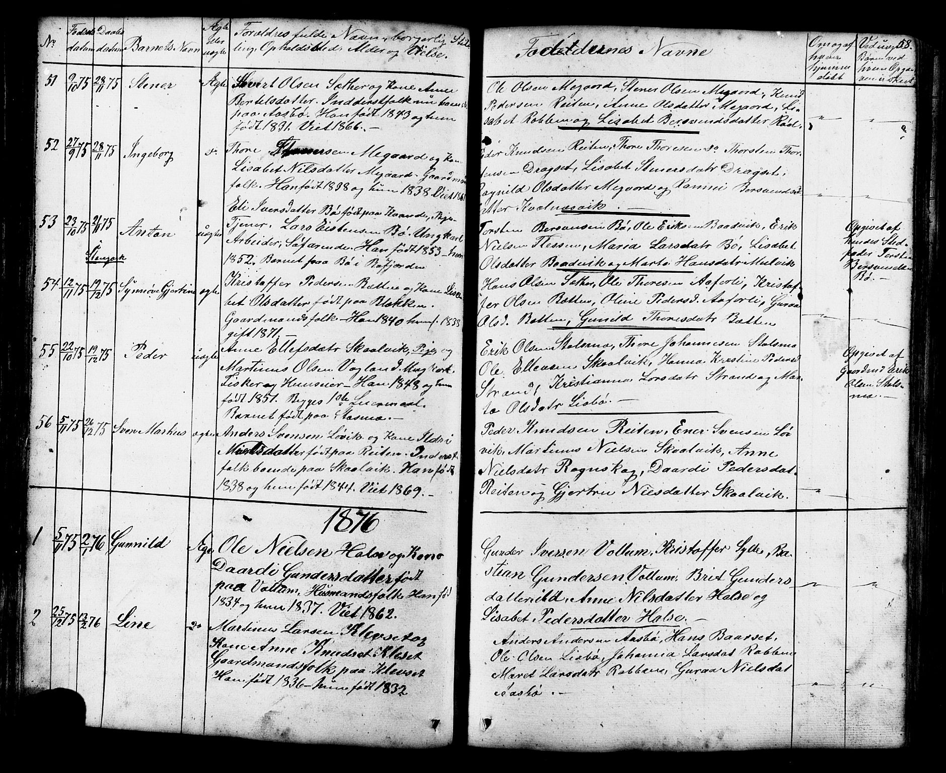 Ministerialprotokoller, klokkerbøker og fødselsregistre - Møre og Romsdal, AV/SAT-A-1454/576/L0890: Parish register (copy) no. 576C01, 1837-1908, p. 58