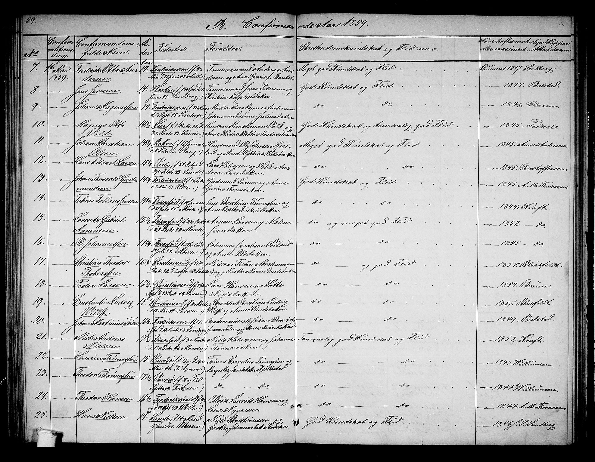 Horten kirkebøker, SAKO/A-348/G/Ga/L0001: Parish register (copy) no. 1, 1855-1863, p. 59