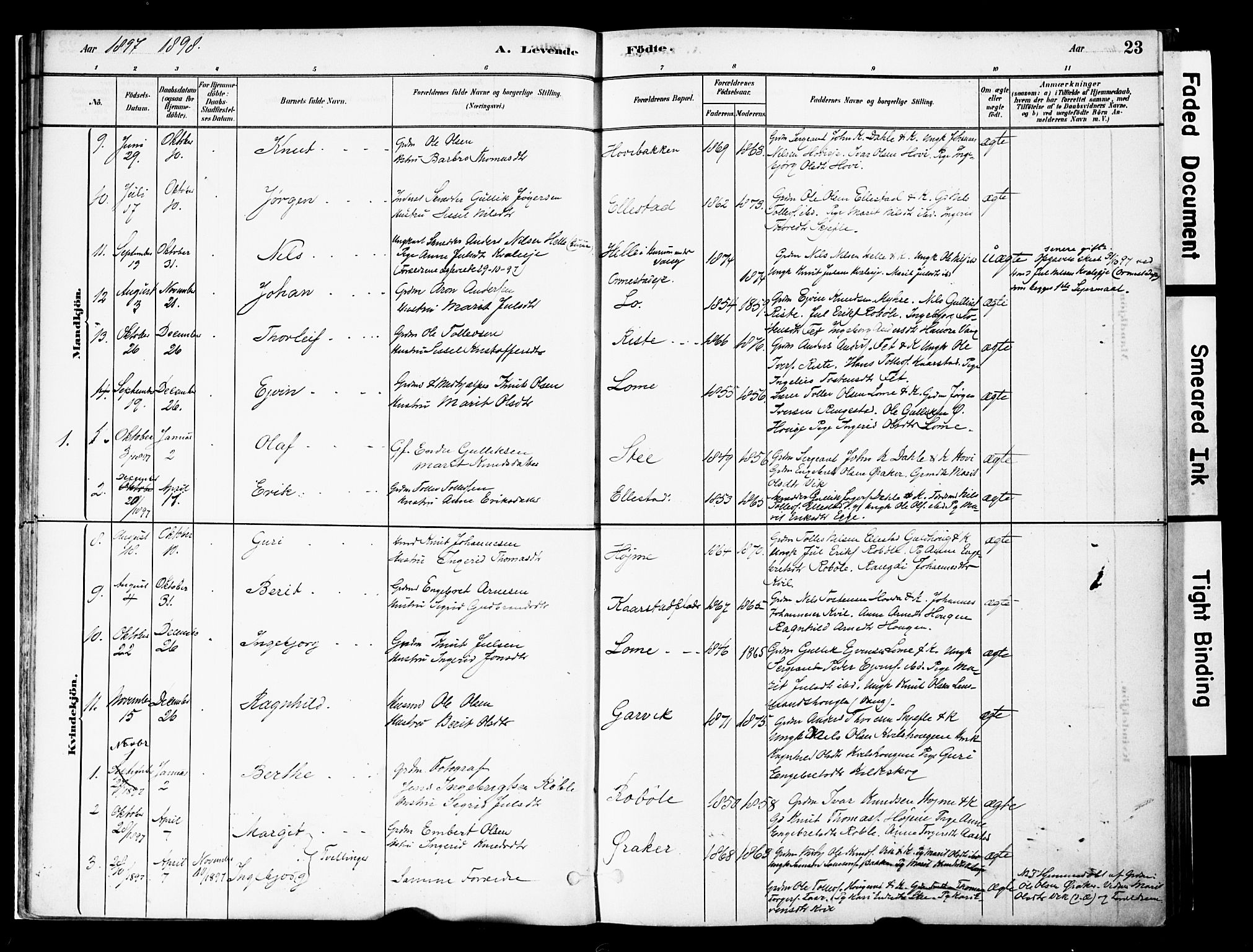 Vestre Slidre prestekontor, SAH/PREST-136/H/Ha/Haa/L0005: Parish register (official) no. 5, 1881-1912, p. 23