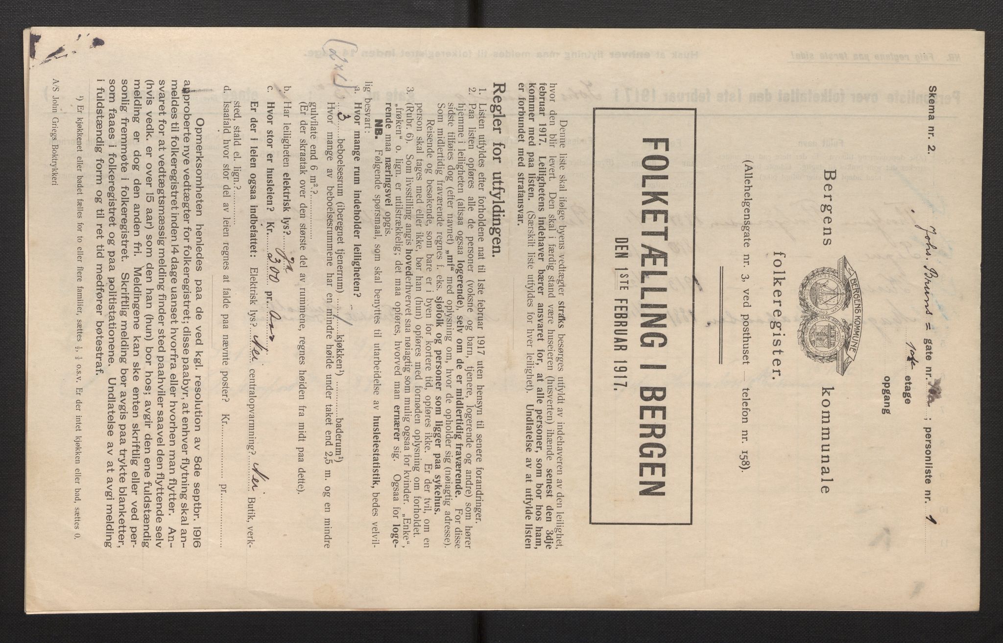 SAB, Municipal Census 1917 for Bergen, 1917, p. 15979