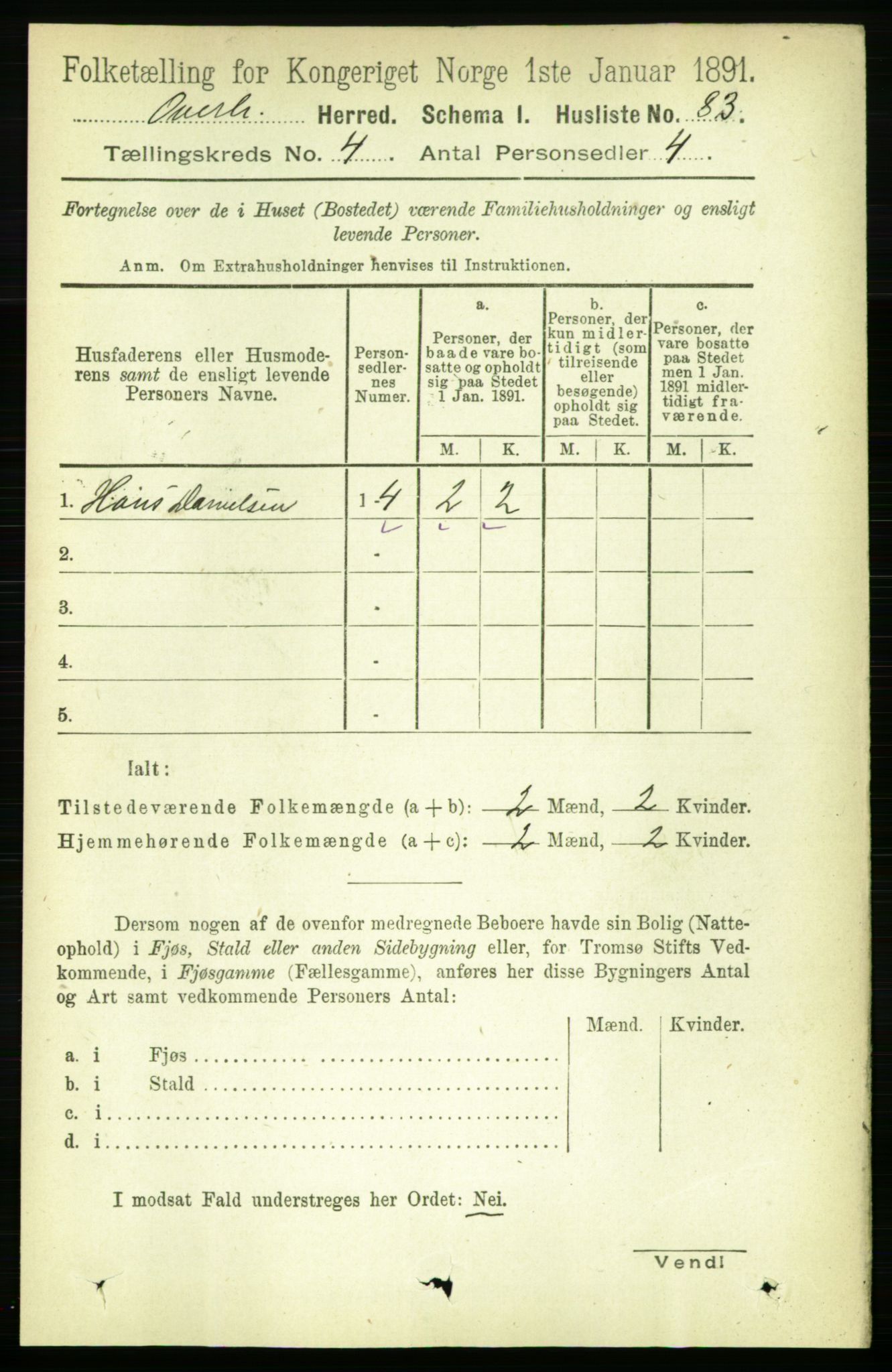 RA, 1891 census for 1744 Overhalla, 1891, p. 1093