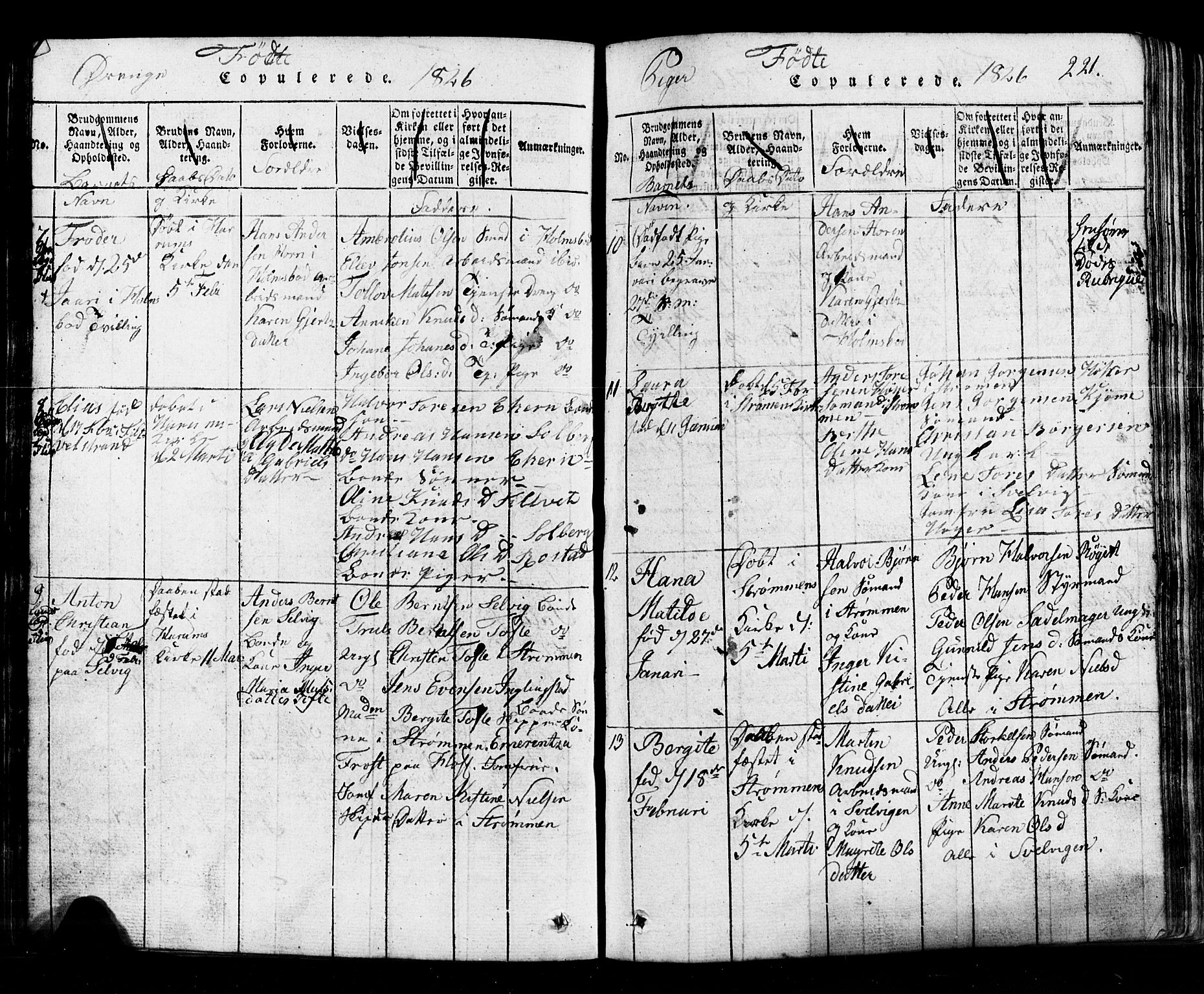Hurum kirkebøker, SAKO/A-229/G/Ga/L0001: Parish register (copy) no. I 1, 1816-1826, p. 221