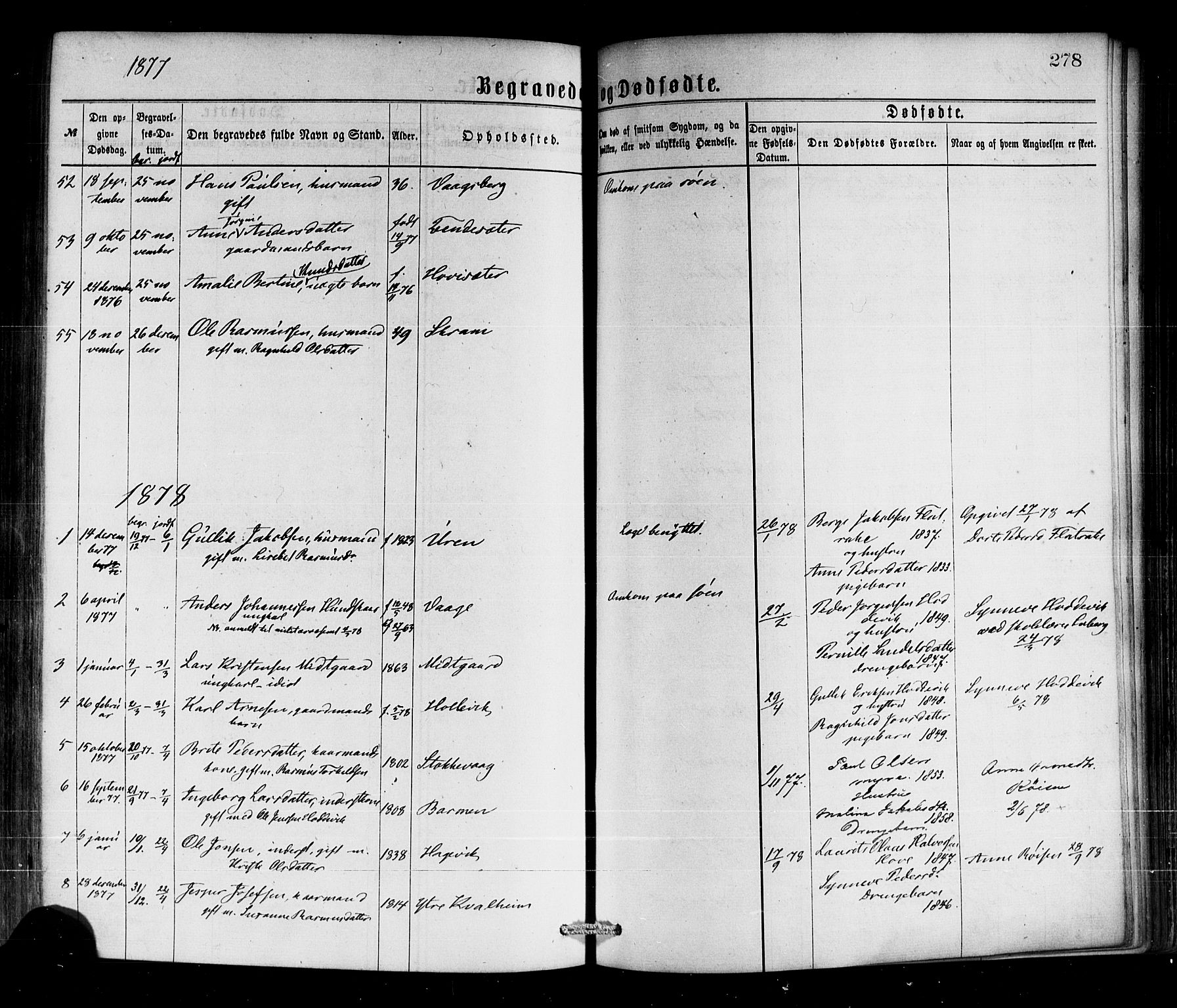 Selje sokneprestembete, SAB/A-99938/H/Ha/Haa/Haaa: Parish register (official) no. A 12, 1870-1880, p. 278