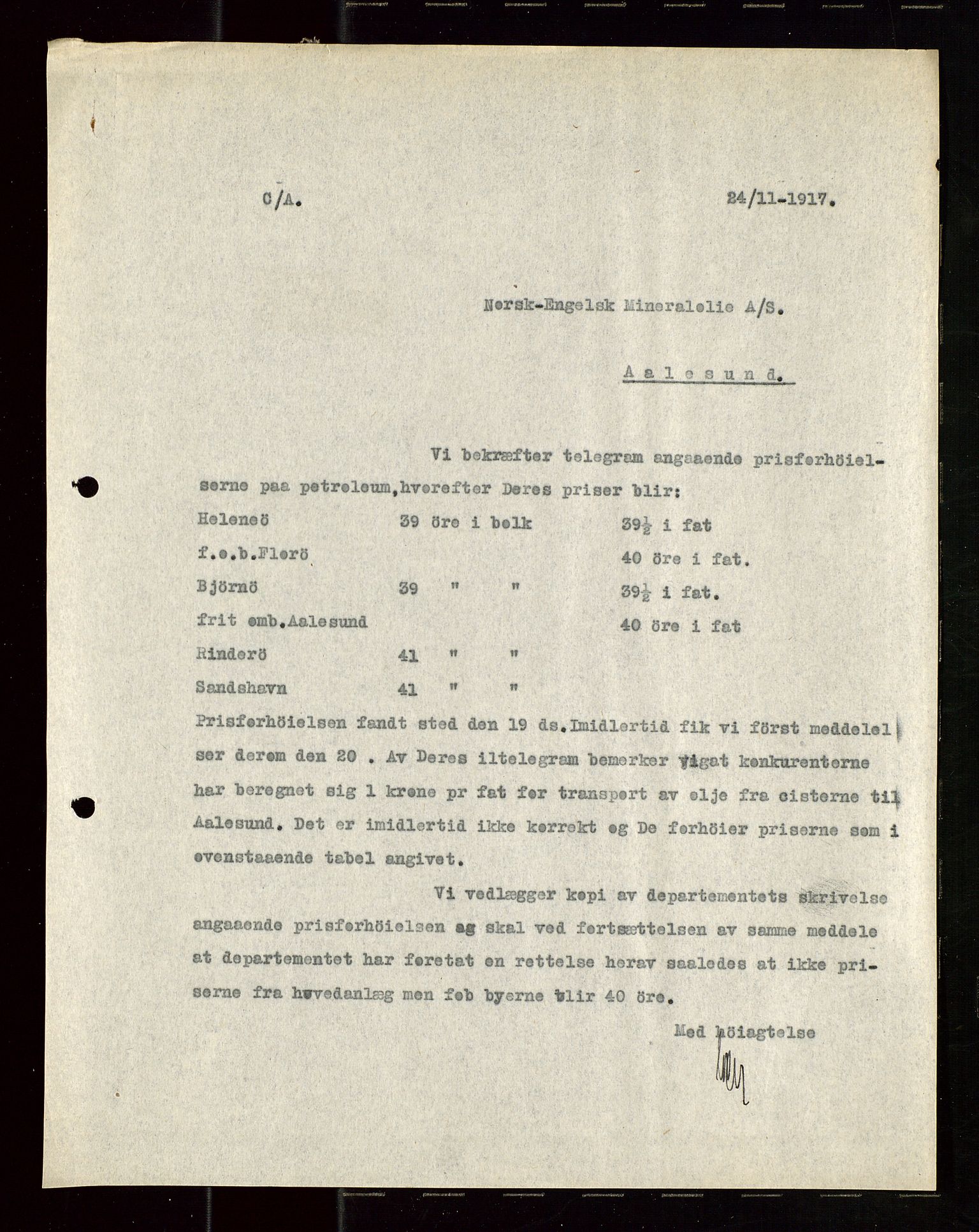 Pa 1521 - A/S Norske Shell, AV/SAST-A-101915/E/Ea/Eaa/L0019: Sjefskorrespondanse, 1917, p. 259