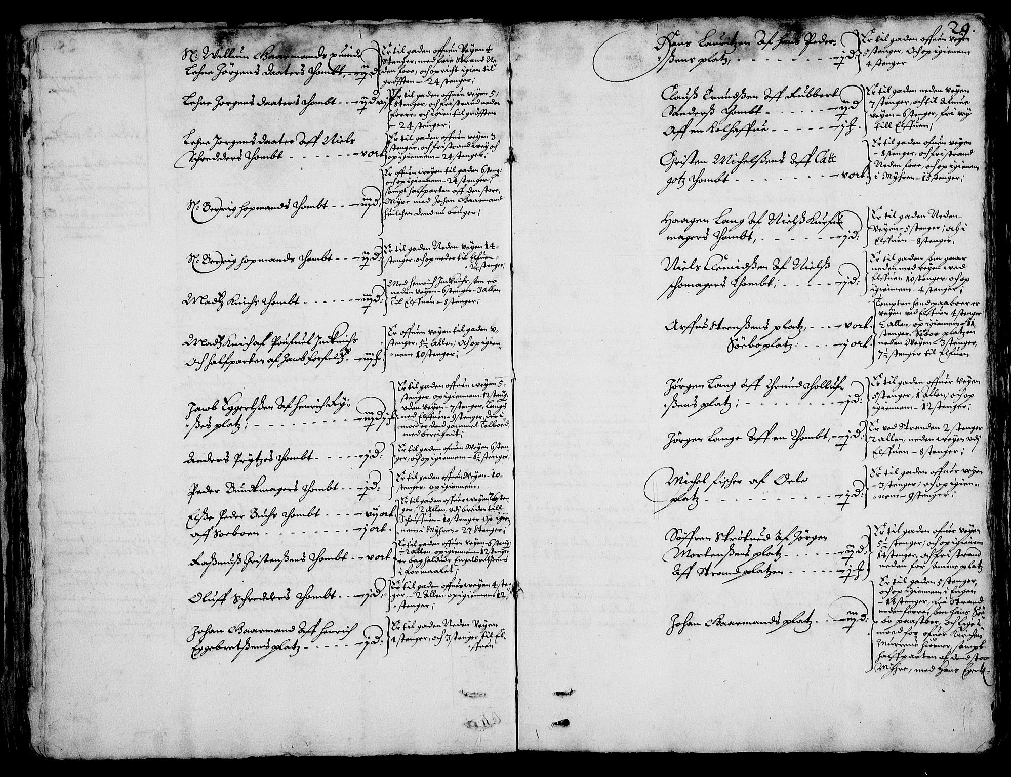 Rentekammeret inntil 1814, Realistisk ordnet avdeling, AV/RA-EA-4070/On/L0001/0002: Statens gods / [Jj 2]: Jordebok og forklaring over atkomstene til Hannibal Sehesteds gods, 1651, p. 28b-29a