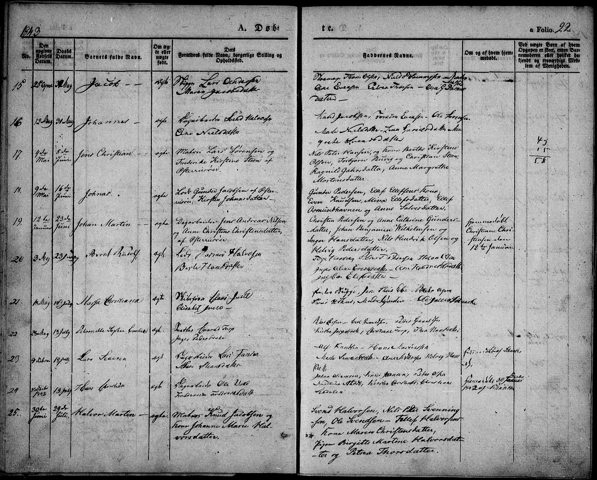 Risør sokneprestkontor, SAK/1111-0035/F/Fa/L0003: Parish register (official) no. A 3, 1838-1864, p. 23