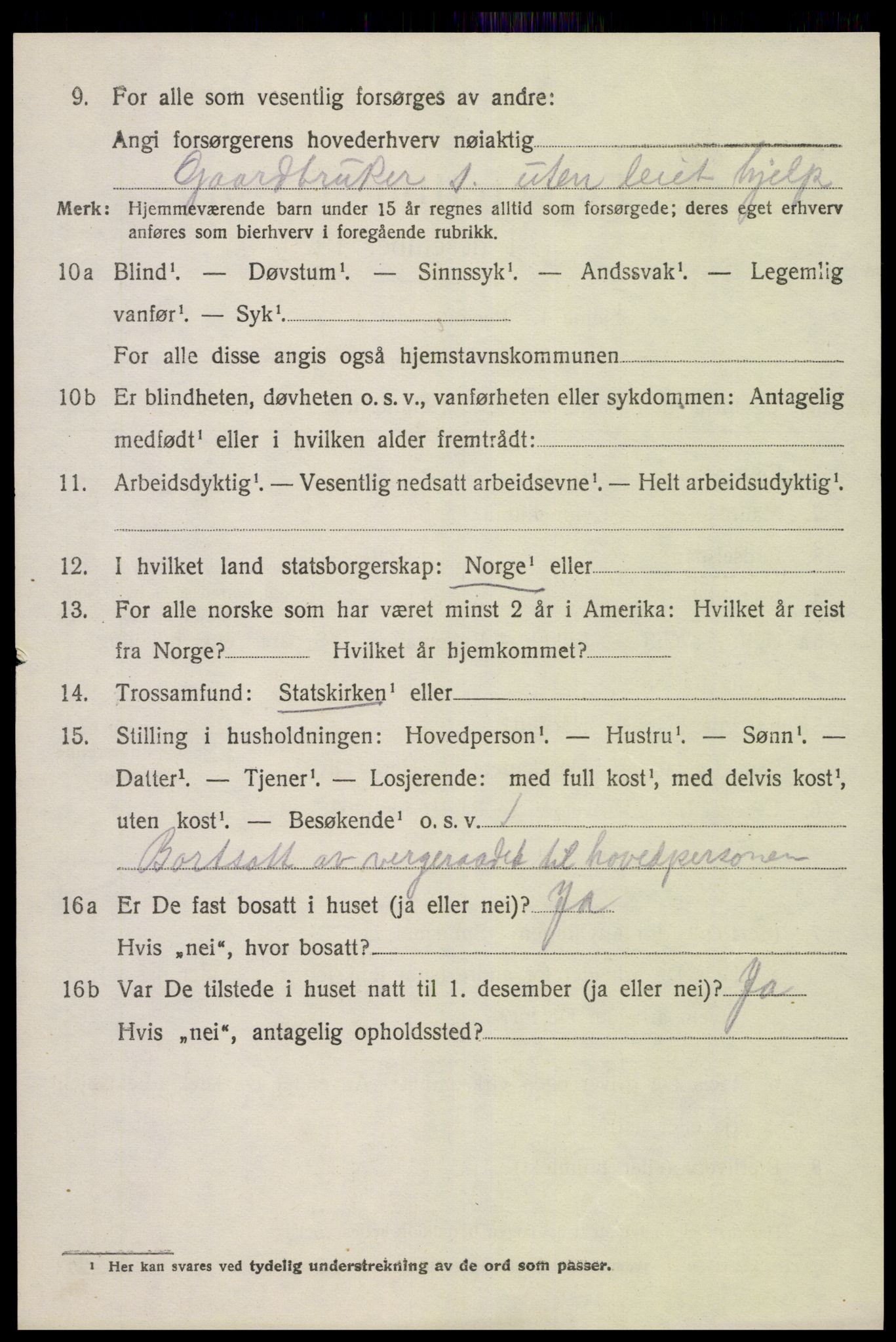 SAK, 1920 census for Øyestad, 1920, p. 2609