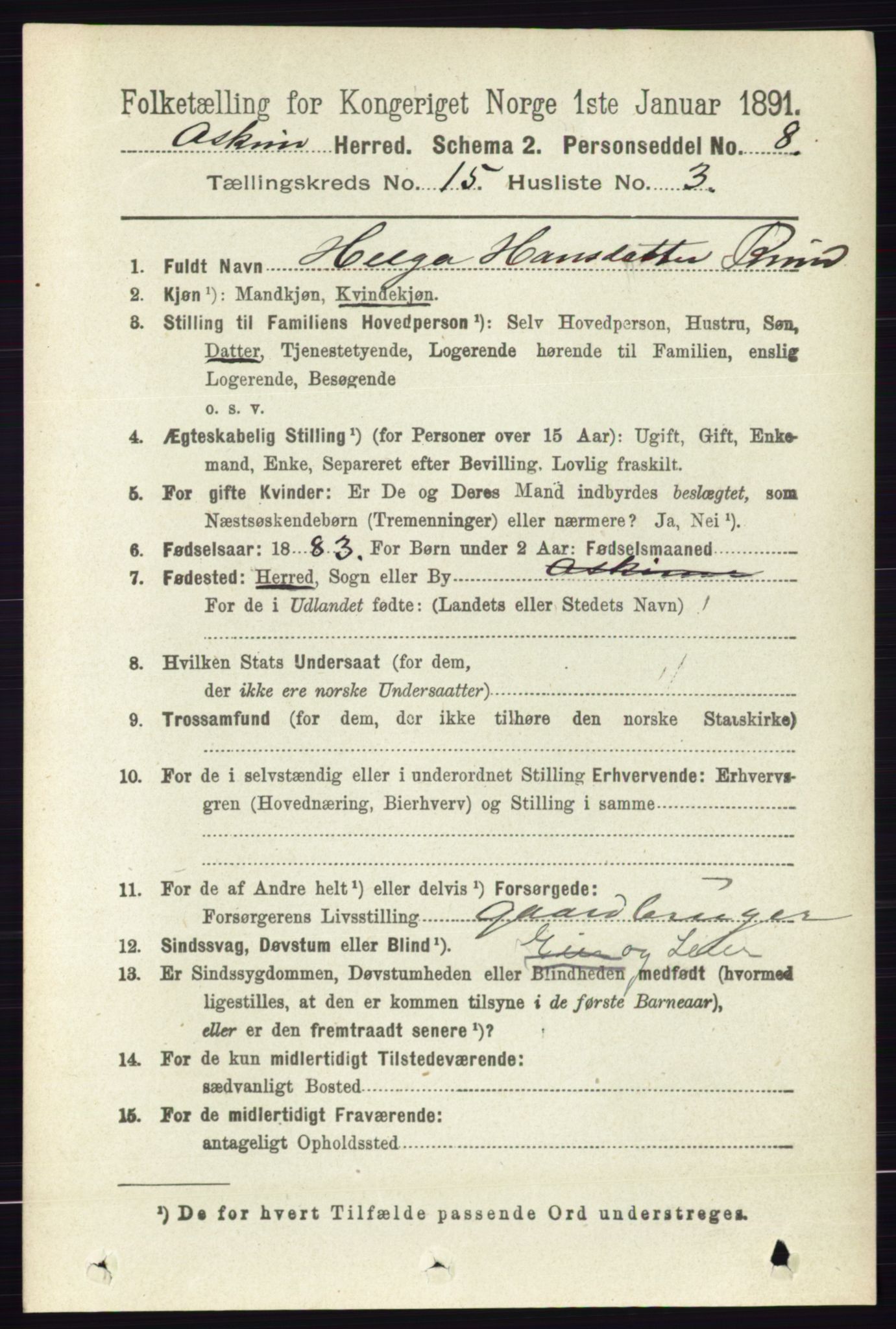 RA, 1891 census for 0124 Askim, 1891, p. 2450