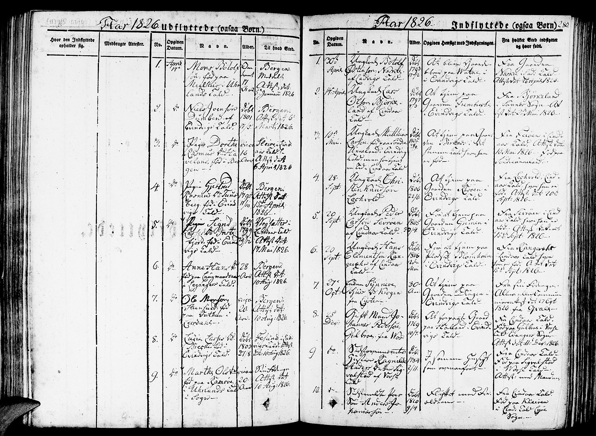 Gulen sokneprestembete, SAB/A-80201/H/Haa/Haaa/L0019: Parish register (official) no. A 19, 1826-1836, p. 280