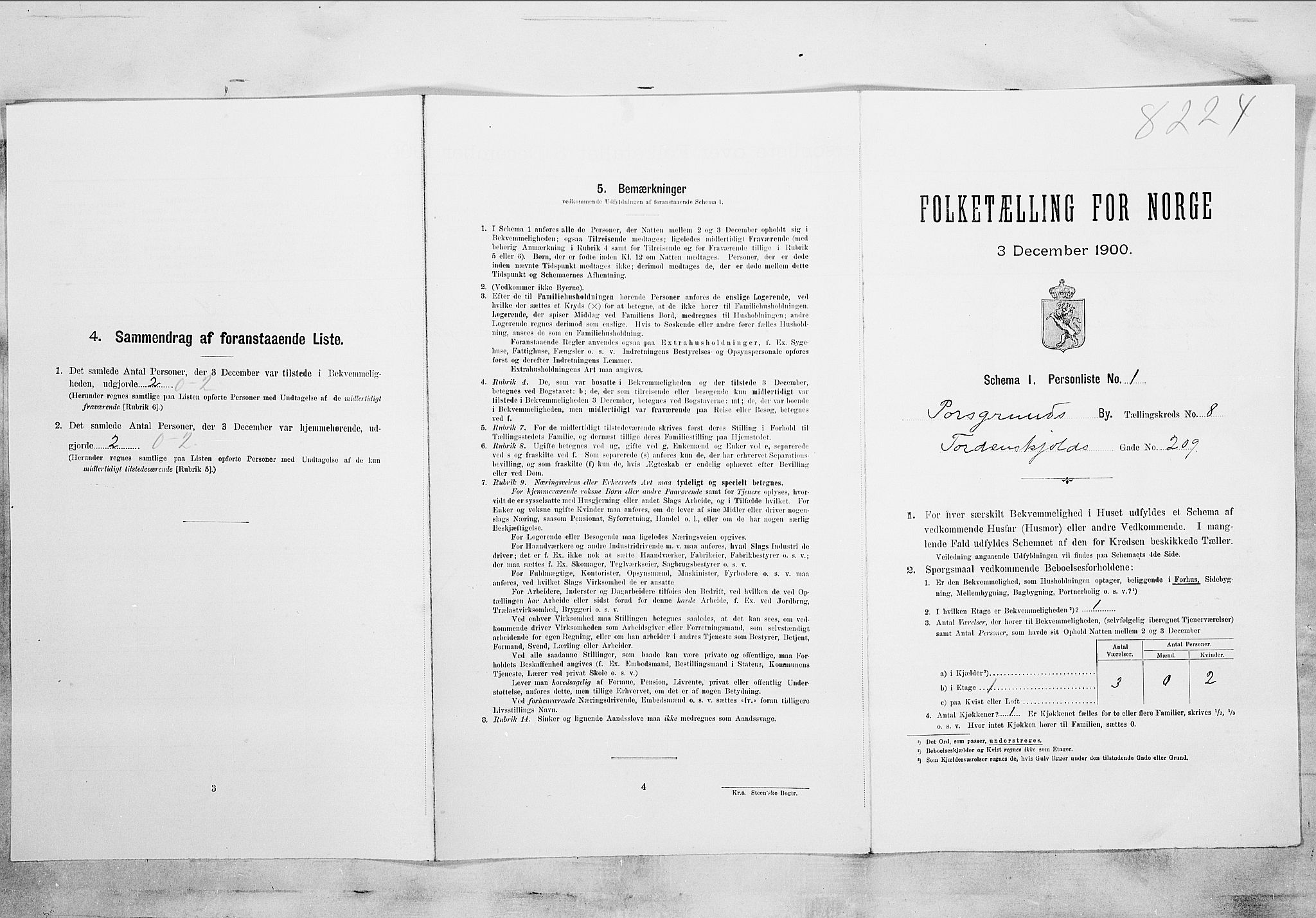 SAKO, 1900 census for Porsgrunn, 1900, p. 1235