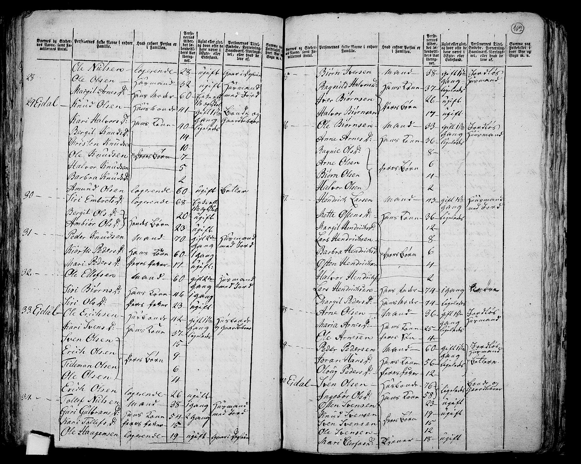 RA, 1801 census for 0616P Nes, 1801, p. 101b-102a