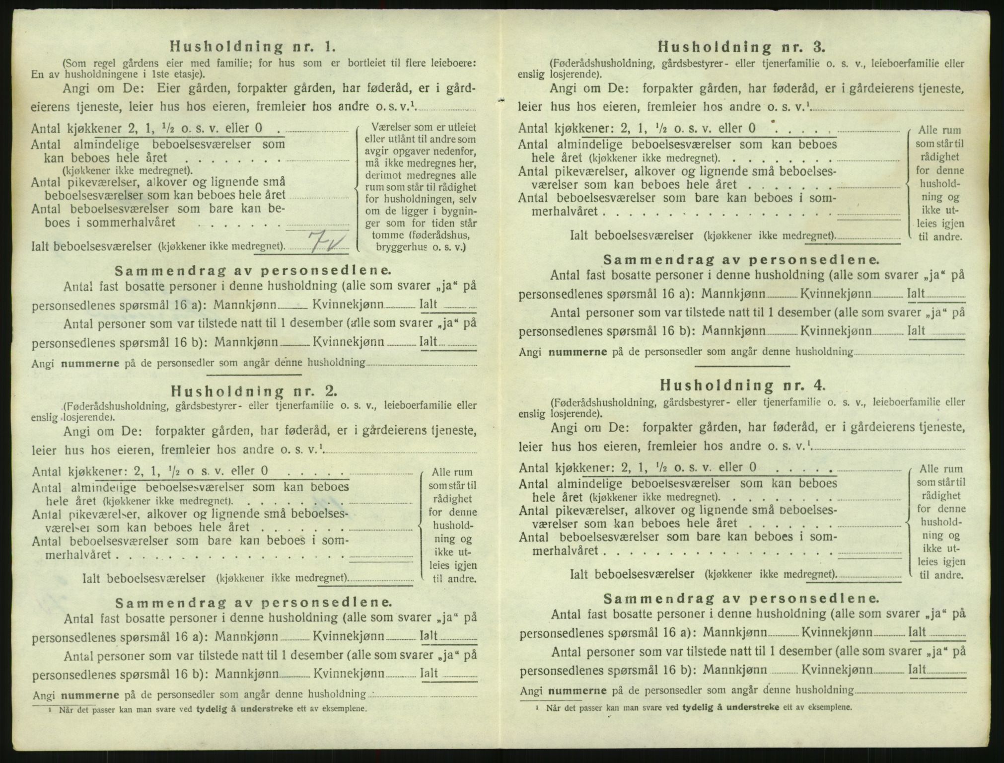 SAK, 1920 census for Evje, 1920, p. 433