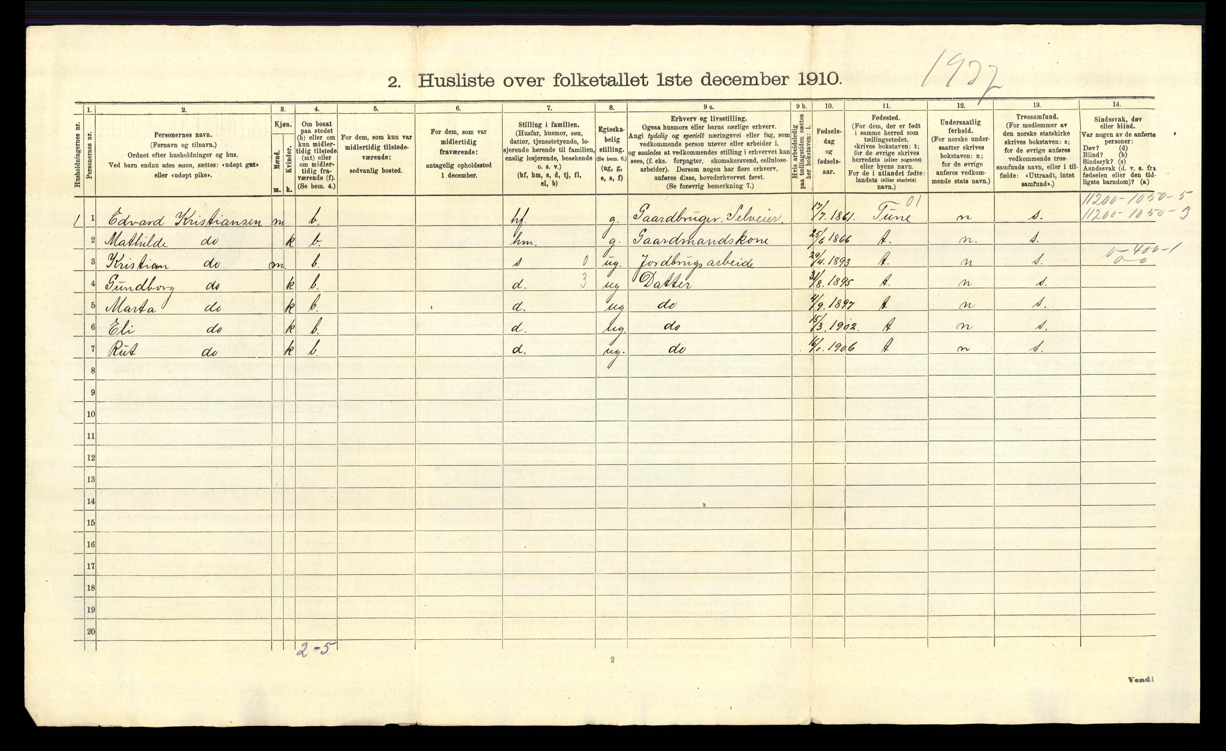 RA, 1910 census for Berg, 1910, p. 766