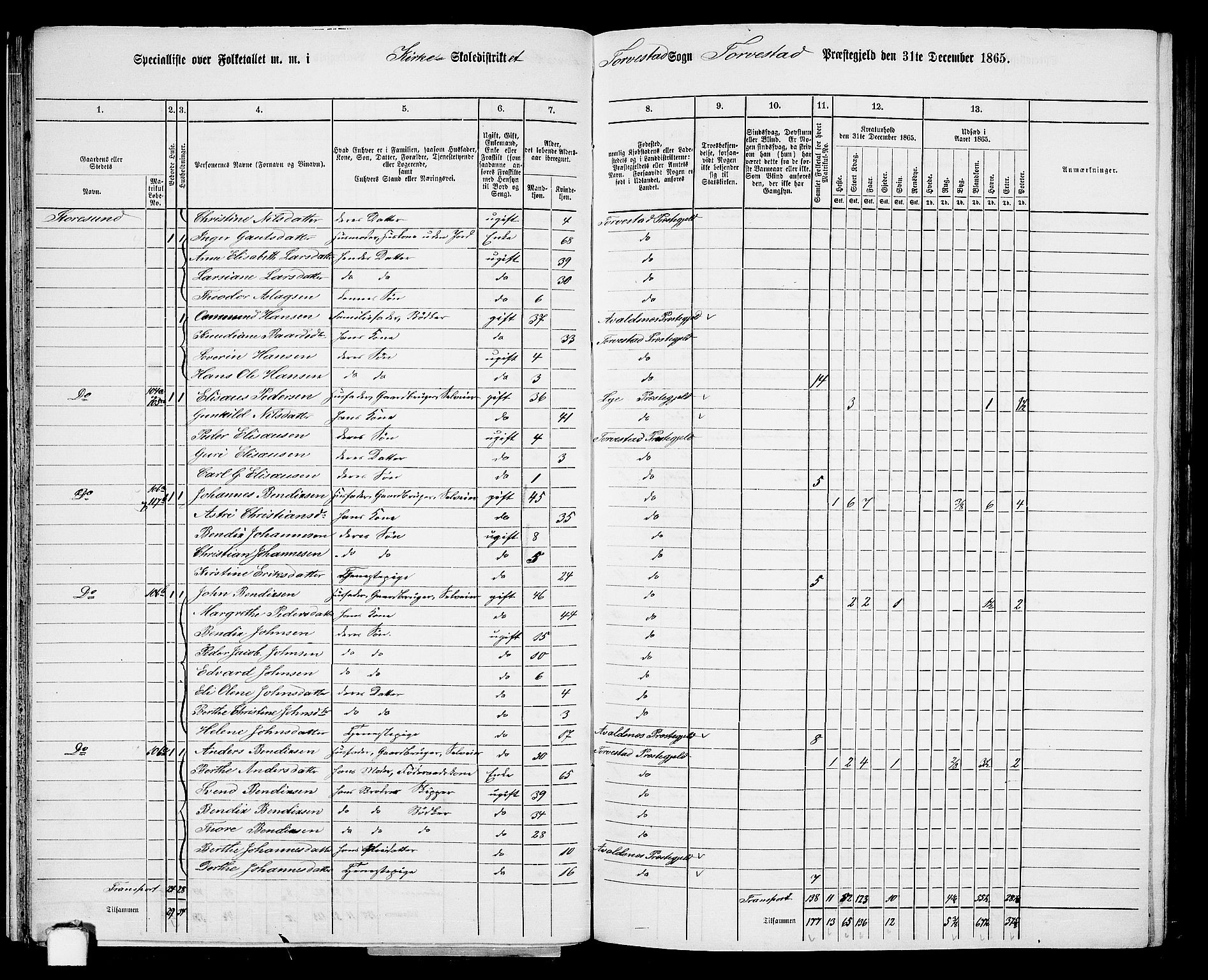 RA, 1865 census for Torvastad/Torvastad, Skåre og Utsira, 1865, p. 47