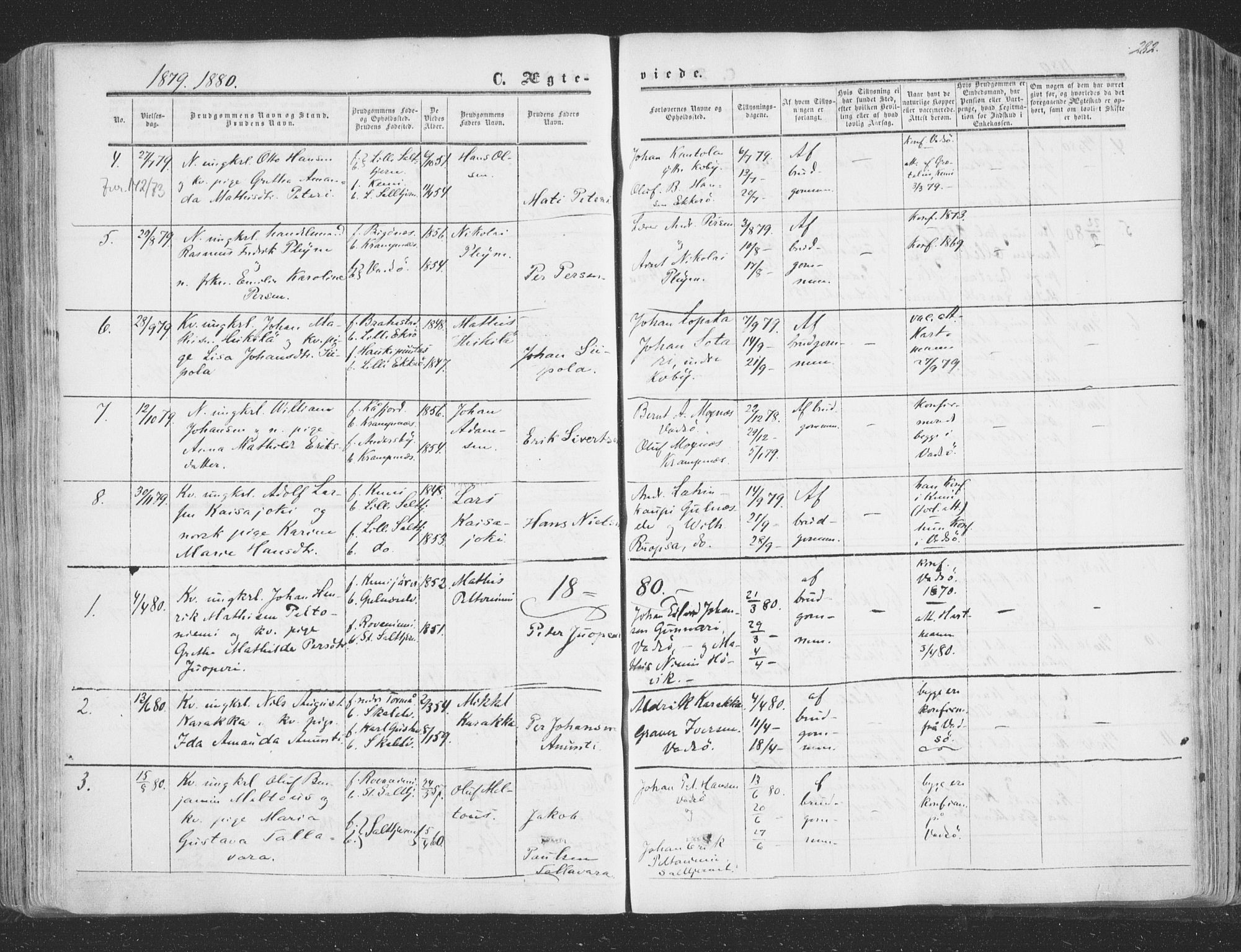 Vadsø sokneprestkontor, SATØ/S-1325/H/Ha/L0004kirke: Parish register (official) no. 4, 1854-1880, p. 282