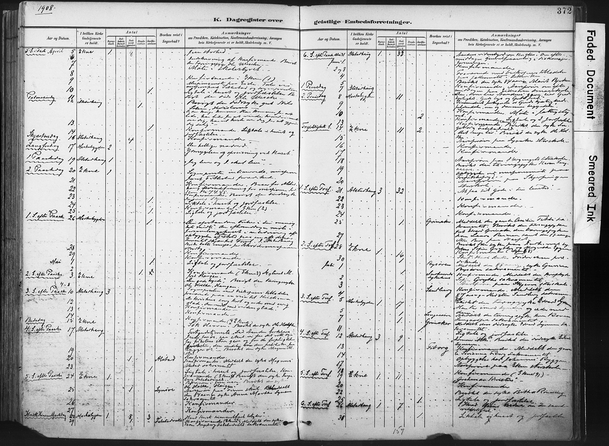 Ministerialprotokoller, klokkerbøker og fødselsregistre - Nord-Trøndelag, AV/SAT-A-1458/717/L0162: Parish register (official) no. 717A12, 1898-1923, p. 372