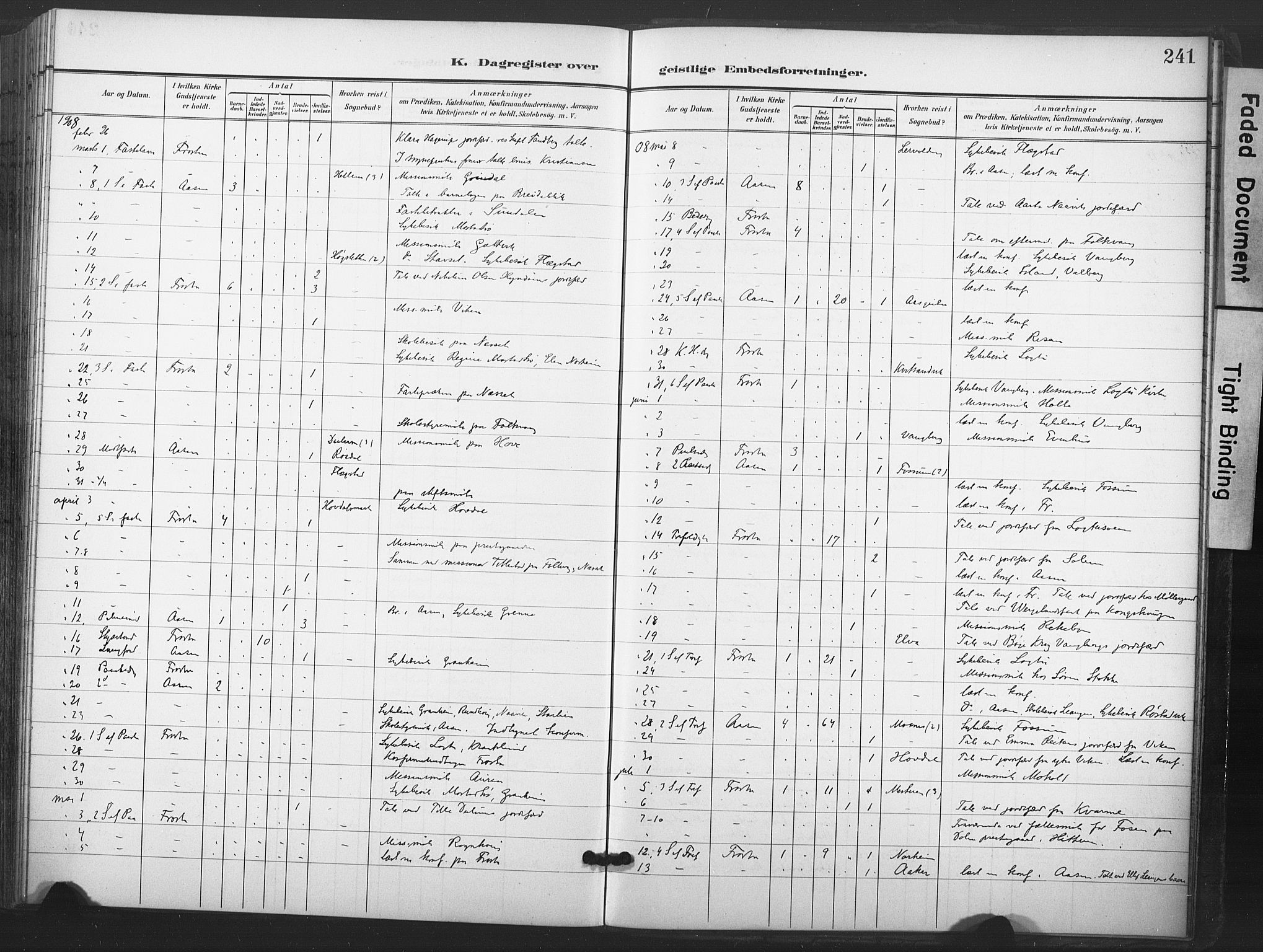 Ministerialprotokoller, klokkerbøker og fødselsregistre - Nord-Trøndelag, SAT/A-1458/713/L0122: Parish register (official) no. 713A11, 1899-1910, p. 241