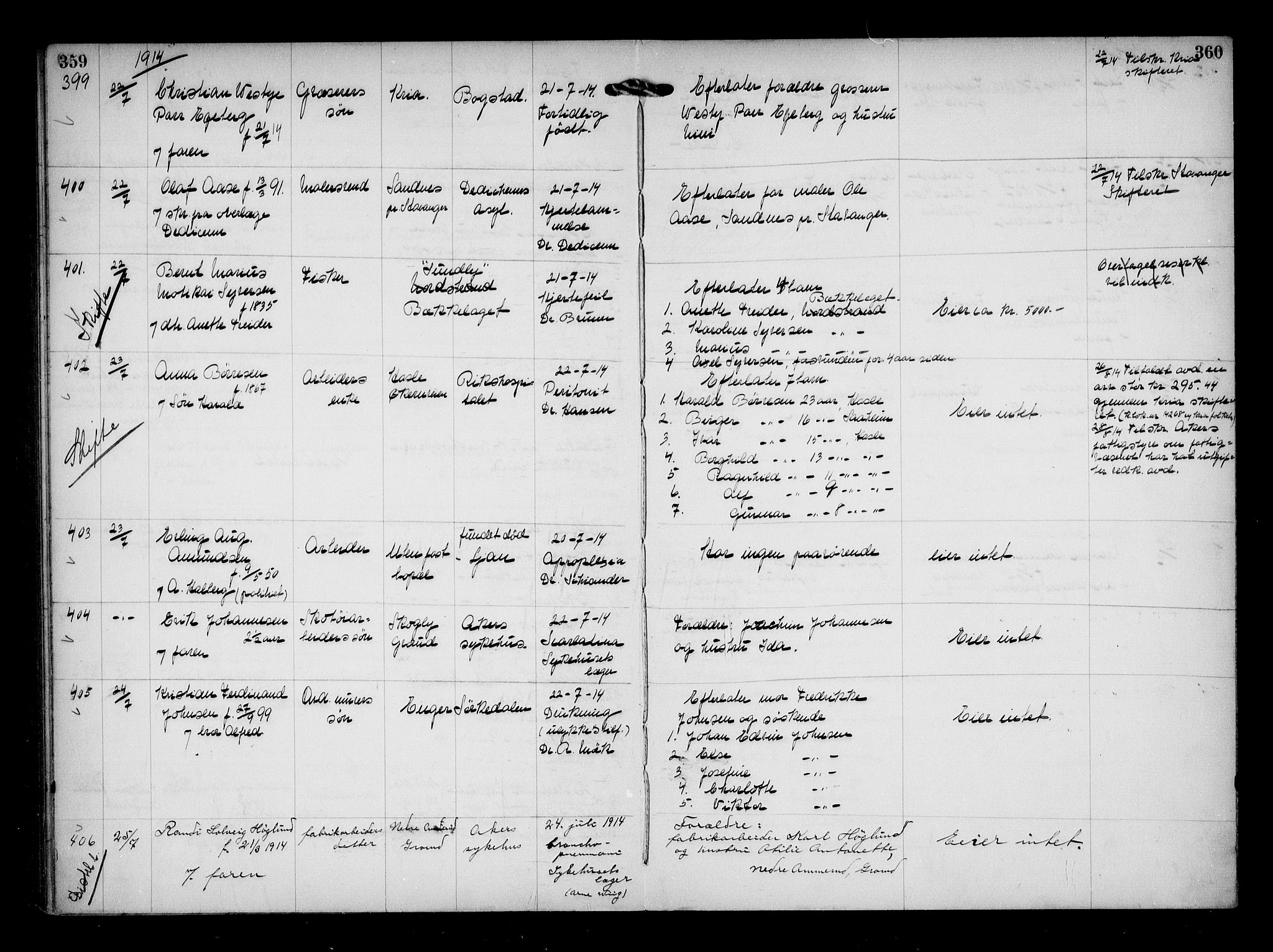 Aker kriminaldommer, skifte- og auksjonsforvalterembete, AV/SAO-A-10452/H/Hb/Hba/Hbaa/L0003: Dødsfallsprotokoll, 1912-1914, p. 359-360