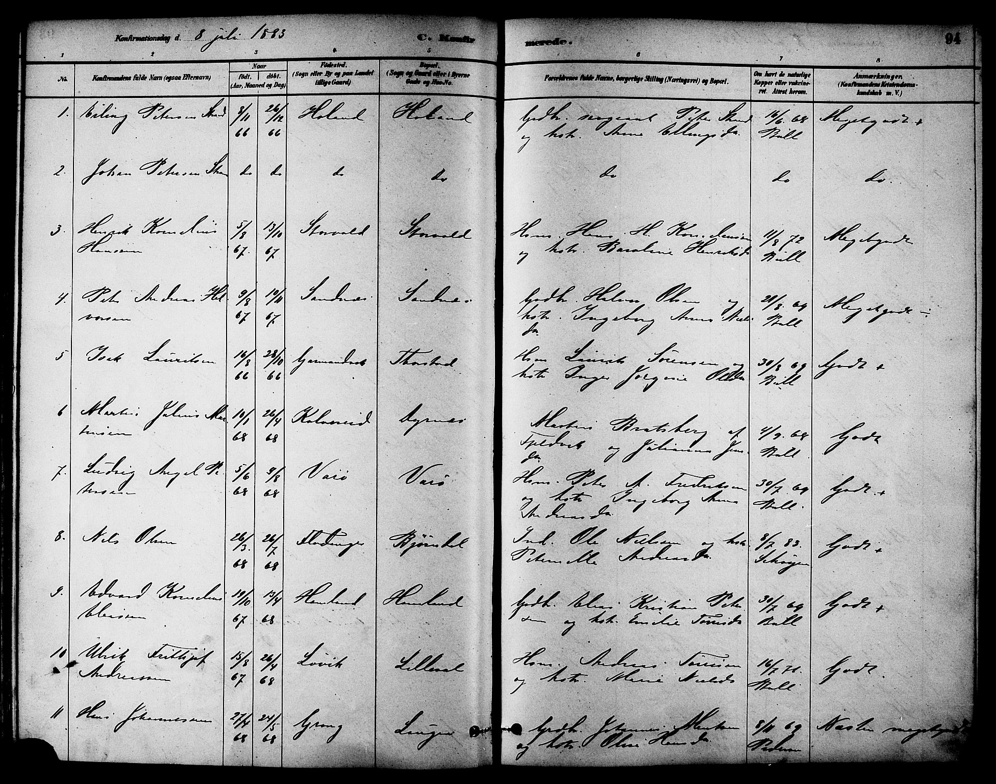 Ministerialprotokoller, klokkerbøker og fødselsregistre - Nord-Trøndelag, AV/SAT-A-1458/784/L0672: Parish register (official) no. 784A07, 1880-1887, p. 94