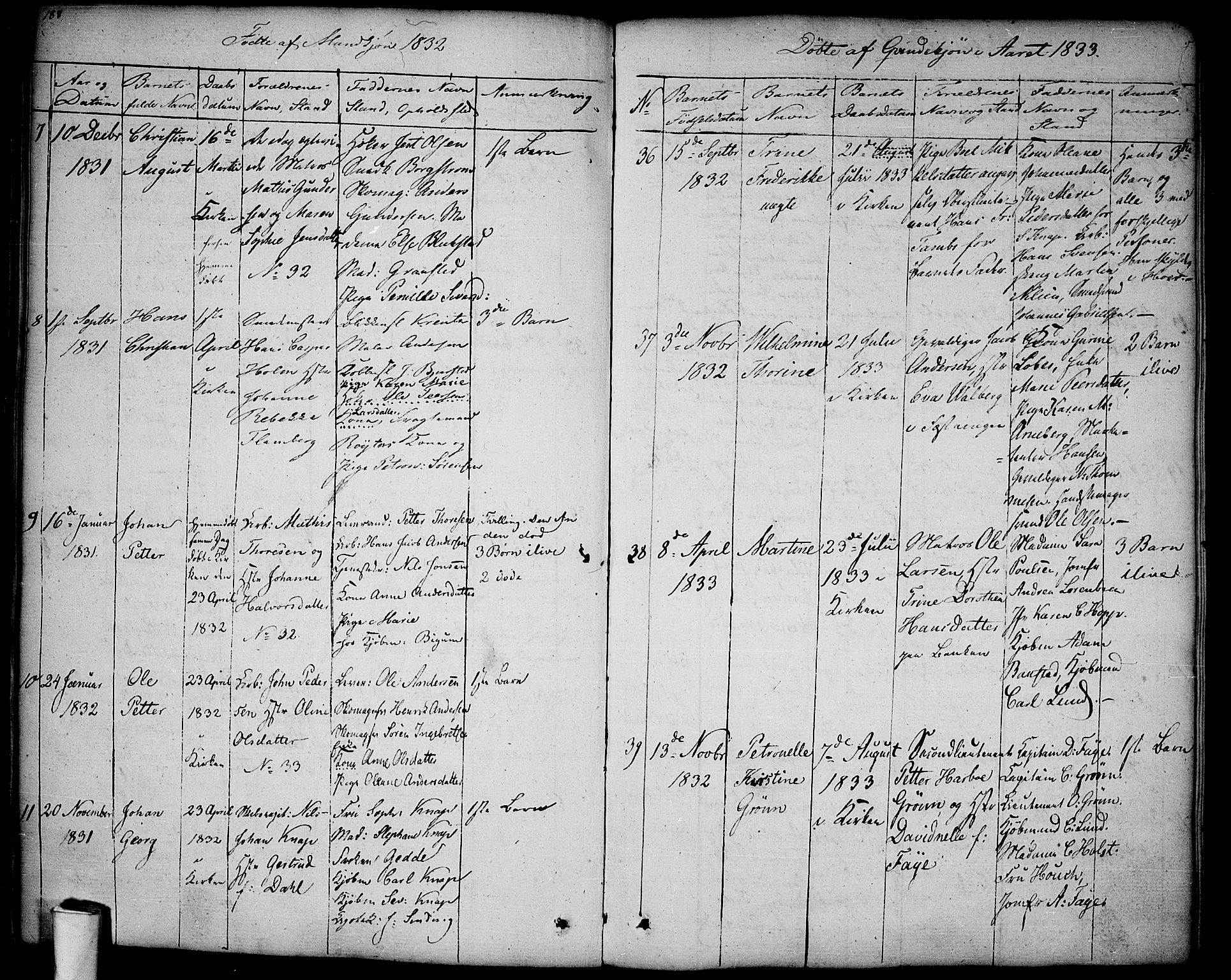 Halden prestekontor Kirkebøker, AV/SAO-A-10909/F/Fa/L0004: Parish register (official) no. I 4, 1823-1834, p. 188