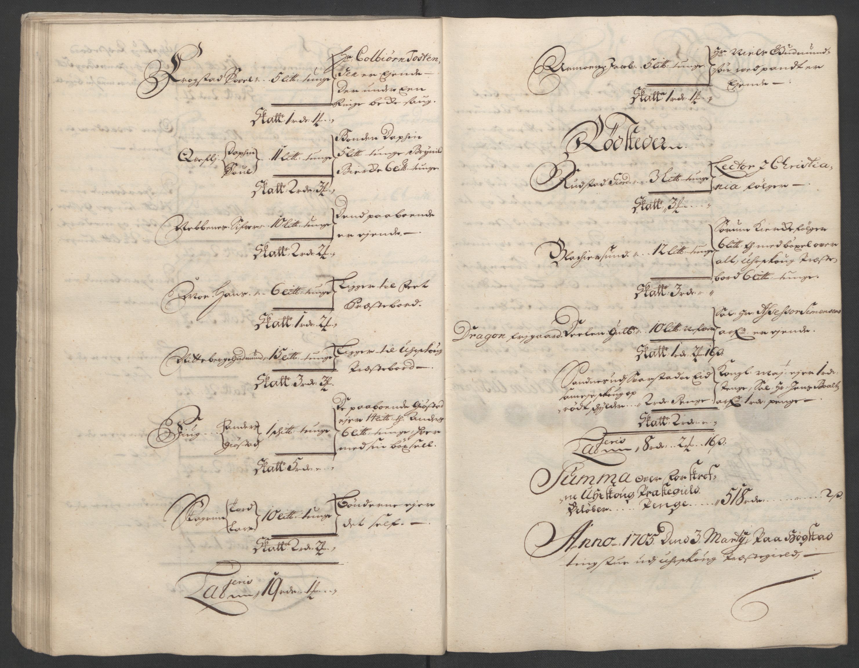 Rentekammeret inntil 1814, Reviderte regnskaper, Fogderegnskap, AV/RA-EA-4092/R11/L0589: Fogderegnskap Nedre Romerike, 1705, p. 61