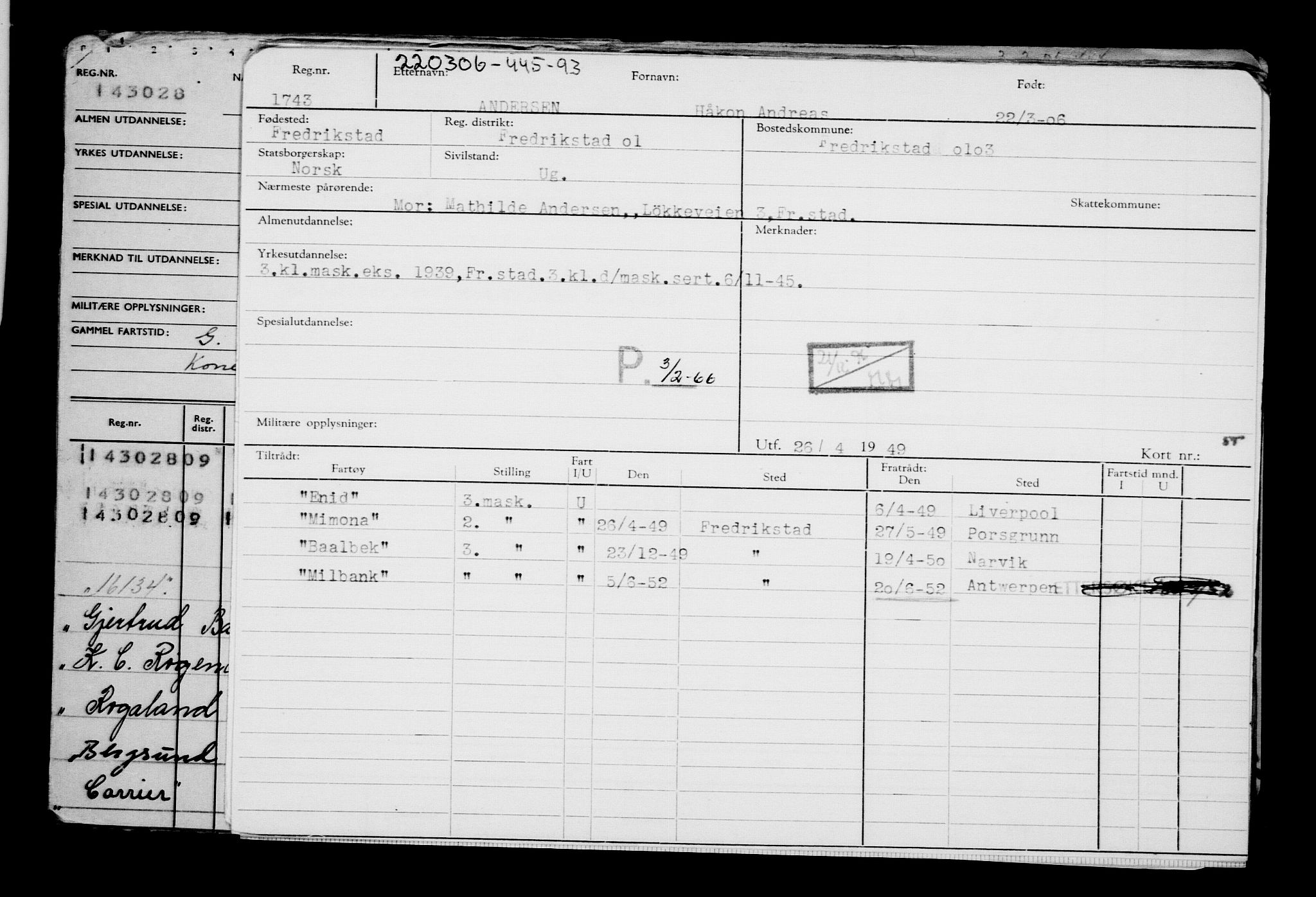 Direktoratet for sjømenn, AV/RA-S-3545/G/Gb/L0064: Hovedkort, 1906, p. 196