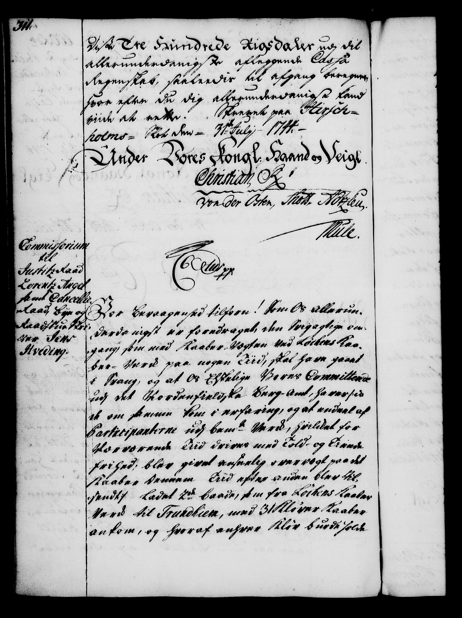 Rentekammeret, Kammerkanselliet, RA/EA-3111/G/Gg/Gga/L0005: Norsk ekspedisjonsprotokoll med register (merket RK 53.5), 1741-1749, p. 311