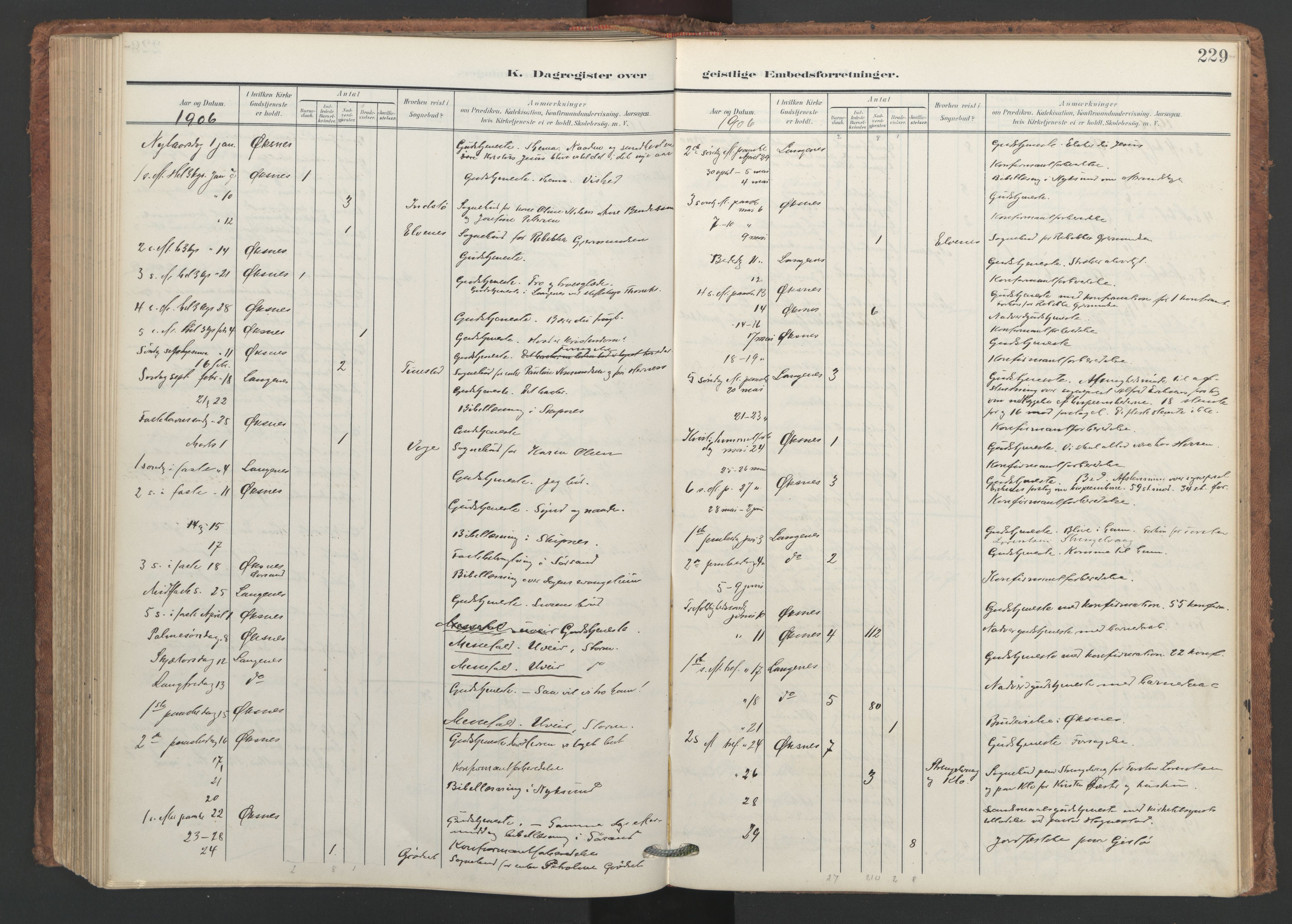 Ministerialprotokoller, klokkerbøker og fødselsregistre - Nordland, SAT/A-1459/893/L1339: Parish register (official) no. 893A11, 1904-1914, p. 229