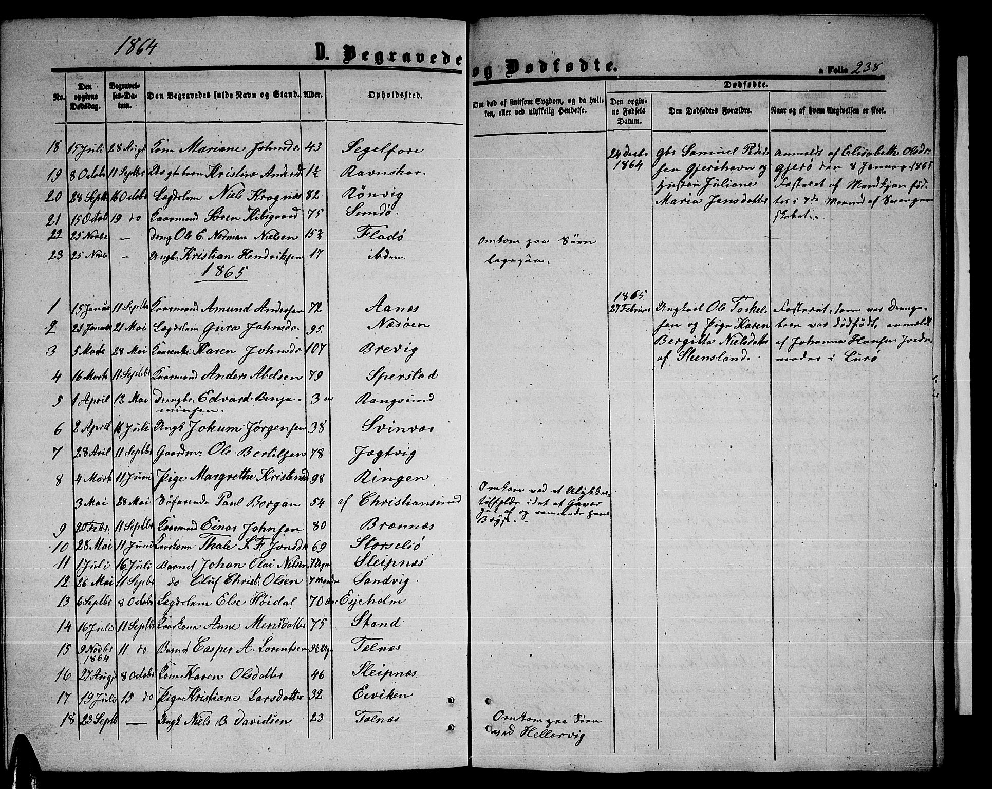 Ministerialprotokoller, klokkerbøker og fødselsregistre - Nordland, SAT/A-1459/841/L0619: Parish register (copy) no. 841C03, 1856-1876, p. 238