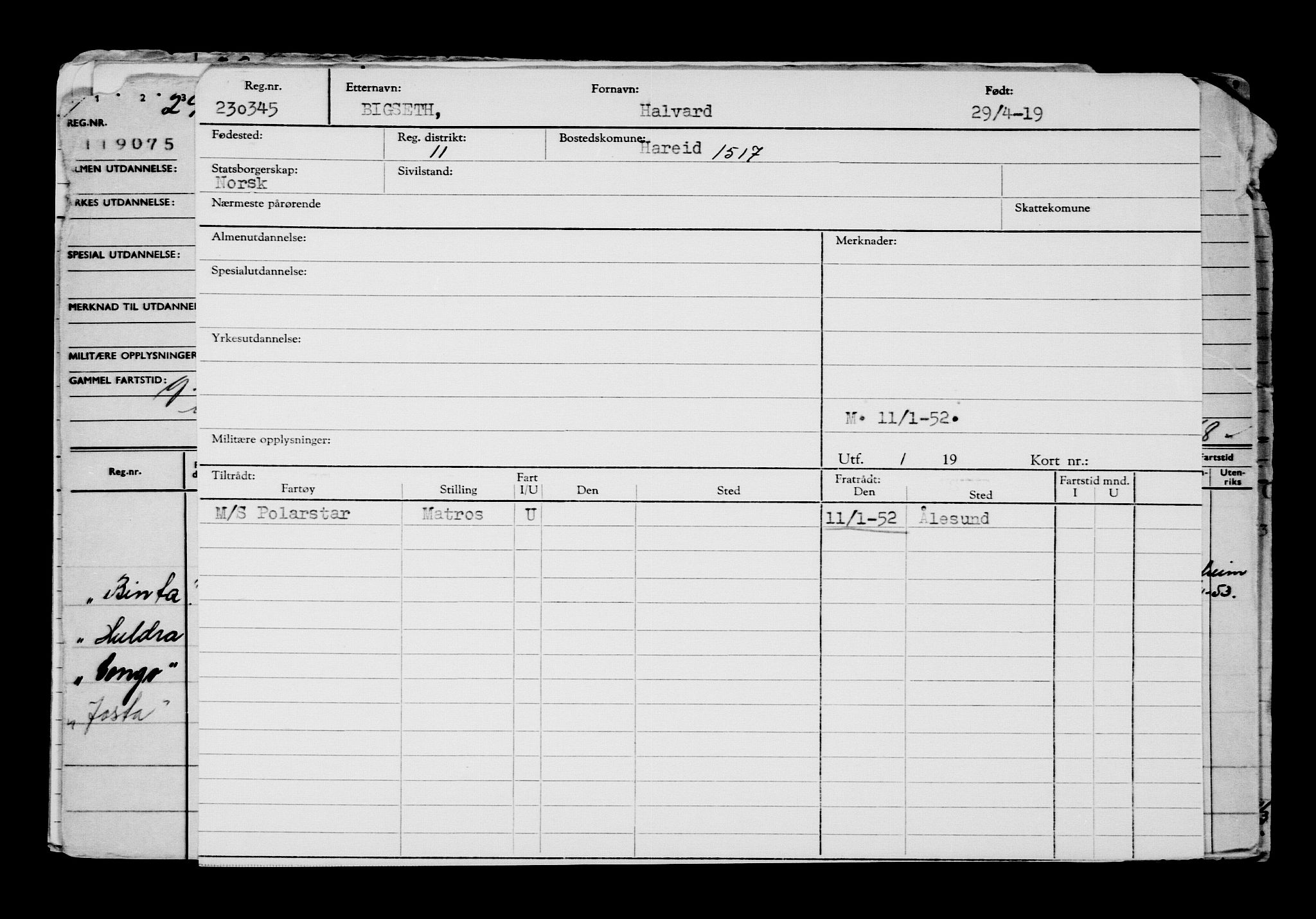 Direktoratet for sjømenn, AV/RA-S-3545/G/Gb/L0168: Hovedkort, 1919, p. 290