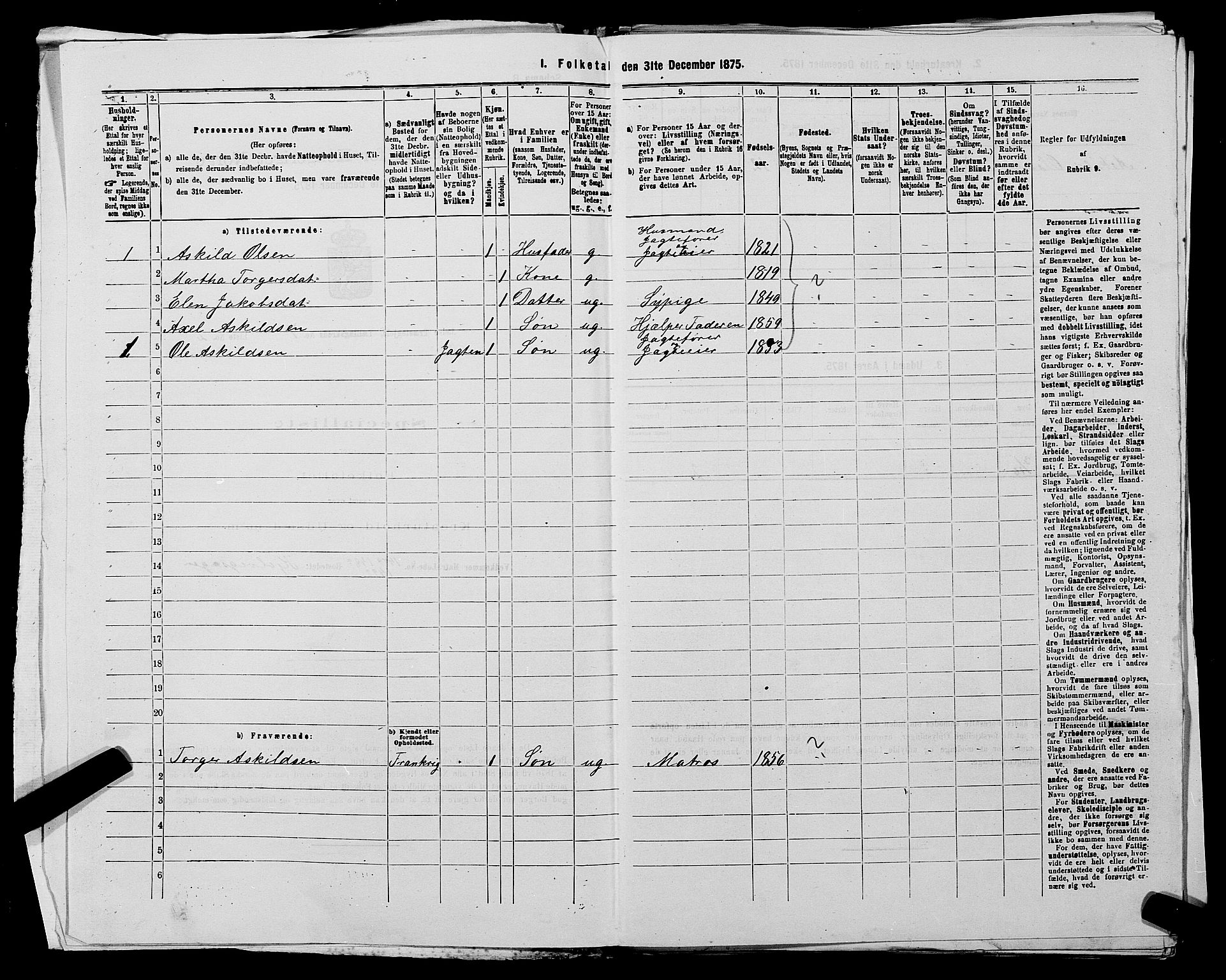 SAST, 1875 census for 1138P Jelsa, 1875, p. 589