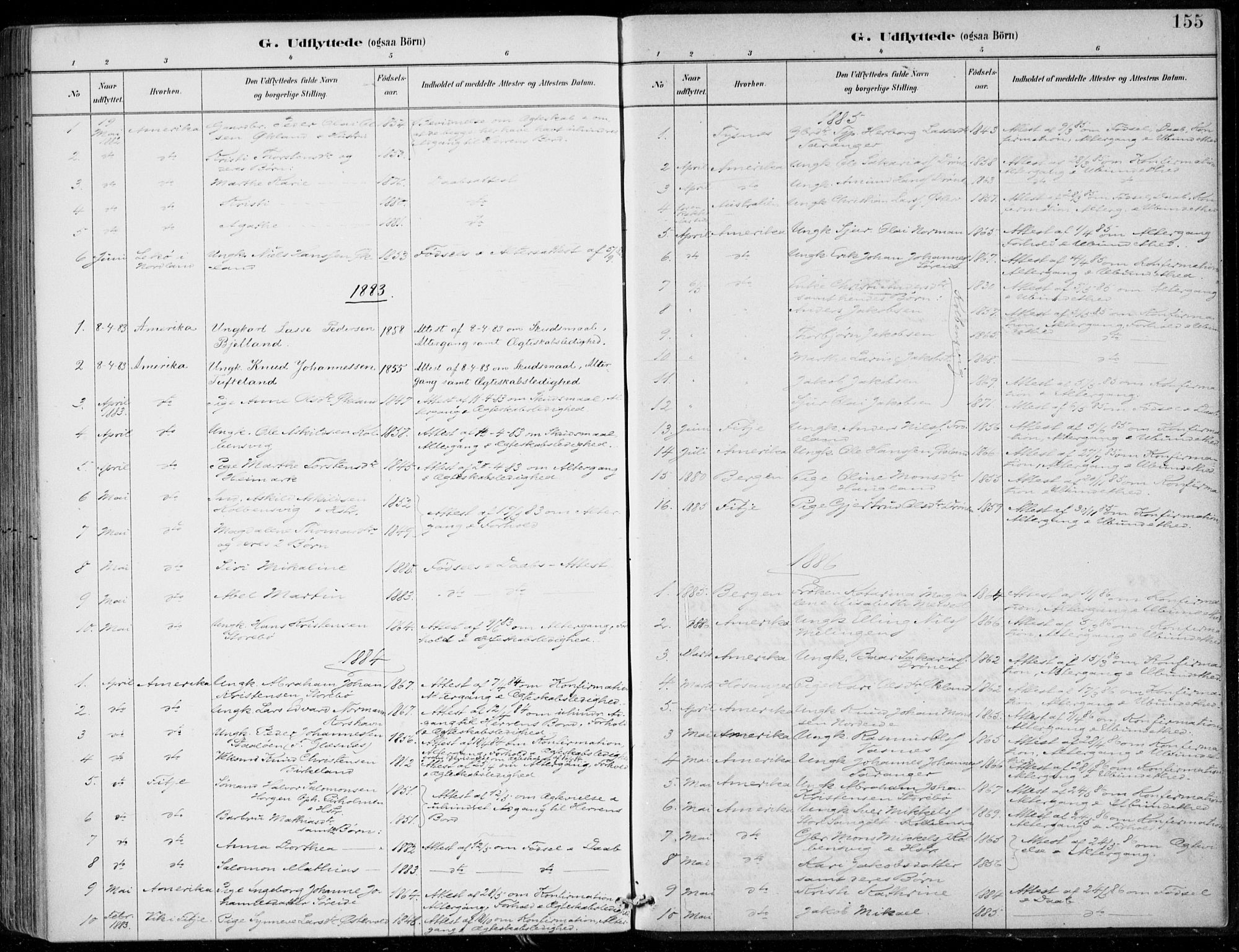 Sund sokneprestembete, SAB/A-99930: Parish register (official) no. C  1, 1882-1899, p. 155