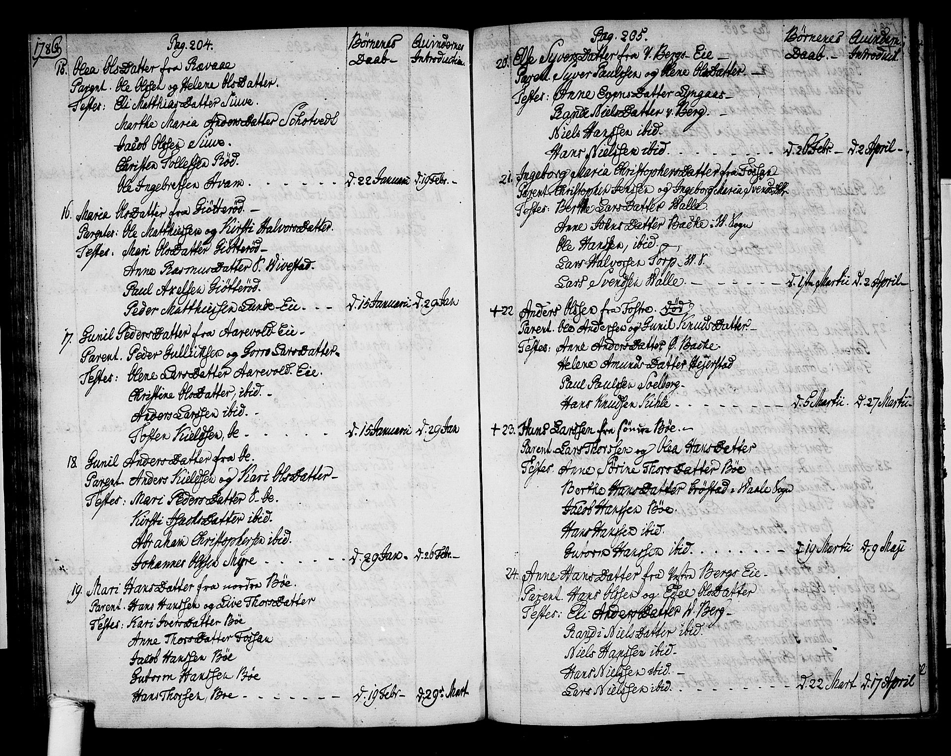 Ramnes kirkebøker, AV/SAKO-A-314/F/Fa/L0002: Parish register (official) no. I 2, 1773-1790, p. 204-205