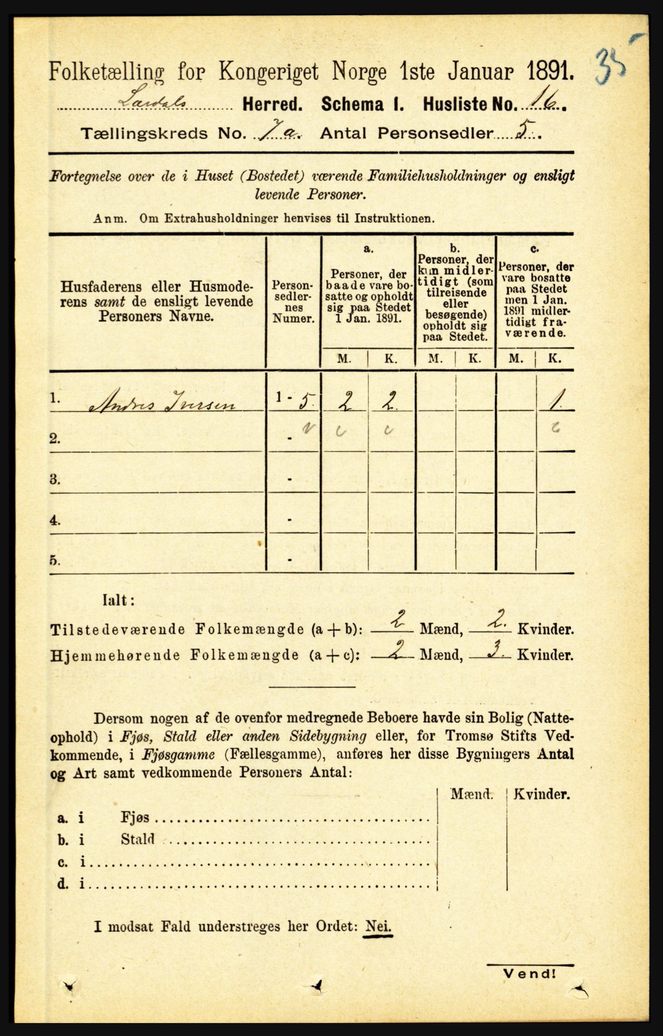 RA, 1891 census for 1422 Lærdal, 1891, p. 764