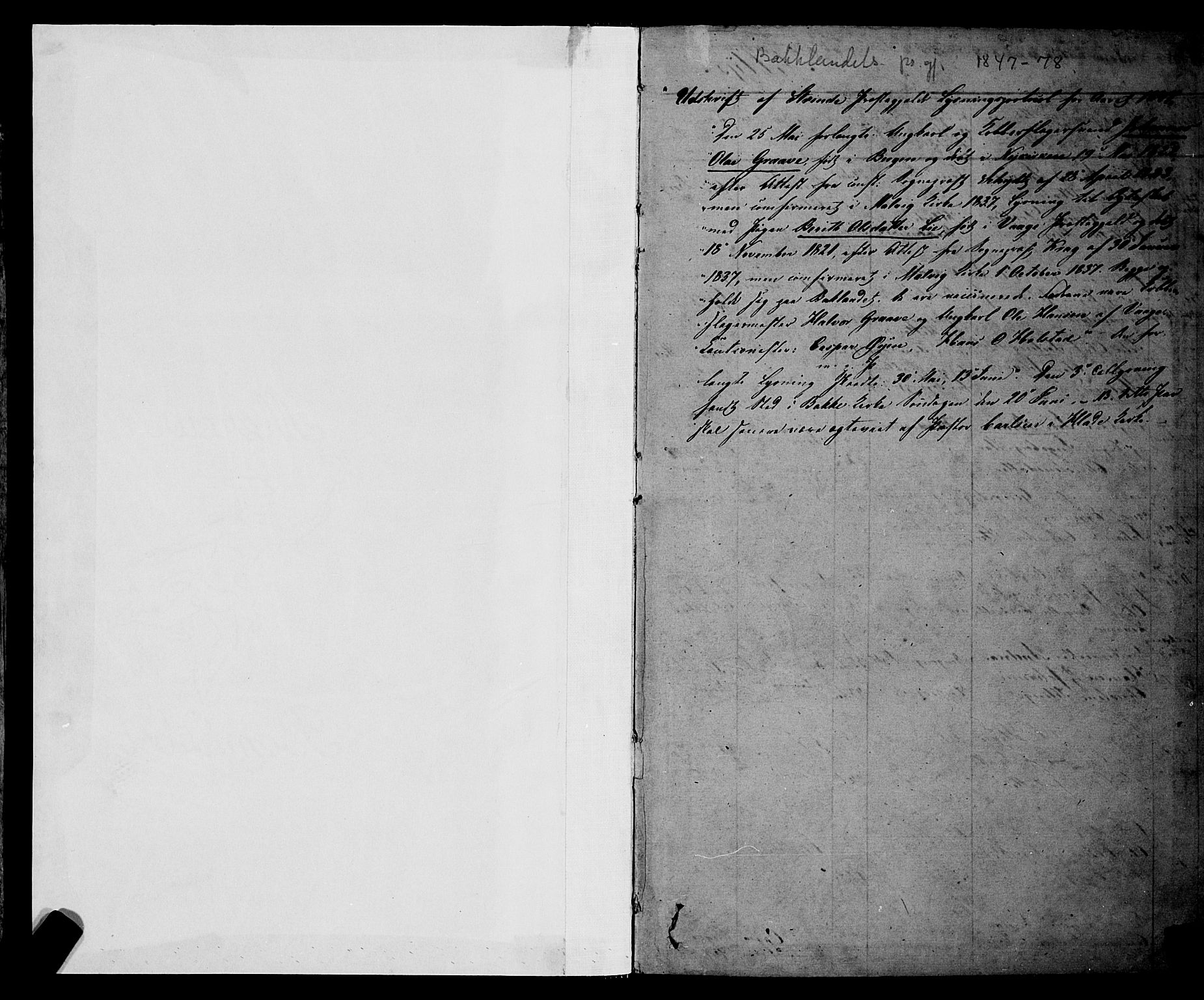 Ministerialprotokoller, klokkerbøker og fødselsregistre - Sør-Trøndelag, SAT/A-1456/604/L0187: Parish register (official) no. 604A08, 1847-1878, p. 1