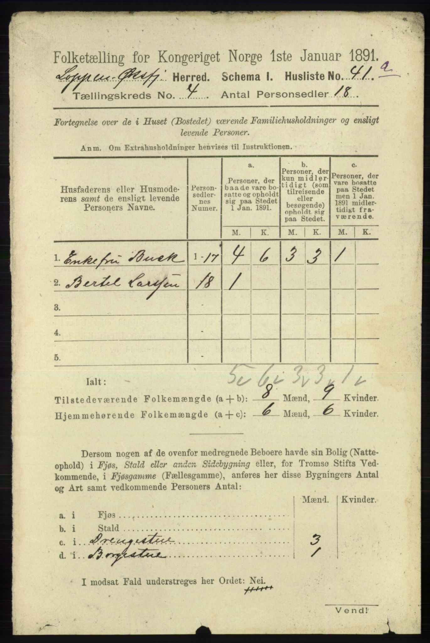 RA, 1891 census for 2014 Loppa, 1891, p. 857
