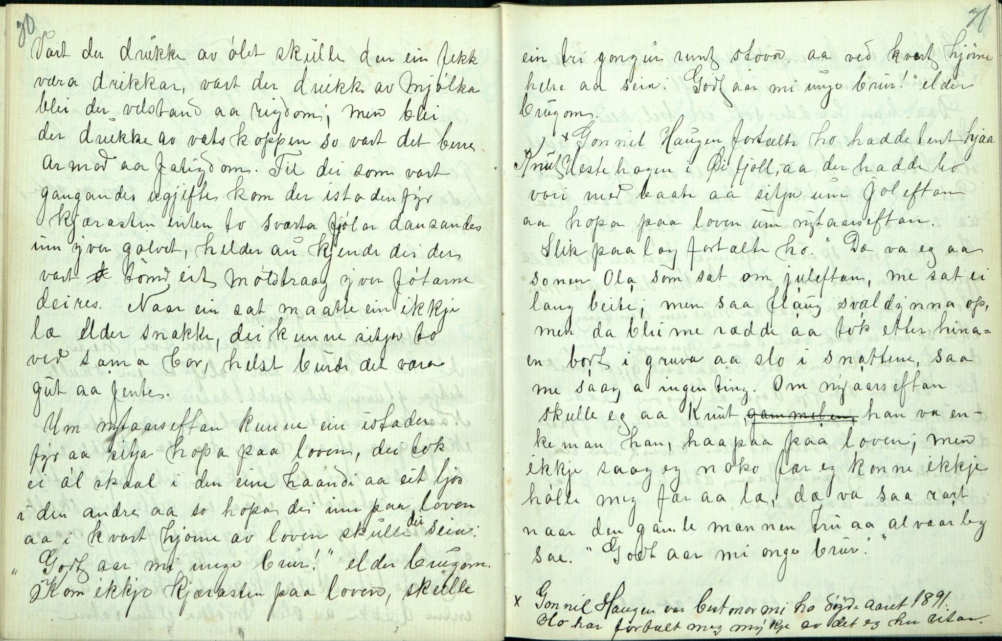 Rikard Berge, TEMU/TGM-A-1003/F/L0003/0008: 061-100 Innholdslister / 67 Segnir, visur, stev o.a., 1907-1909, p. 30-31