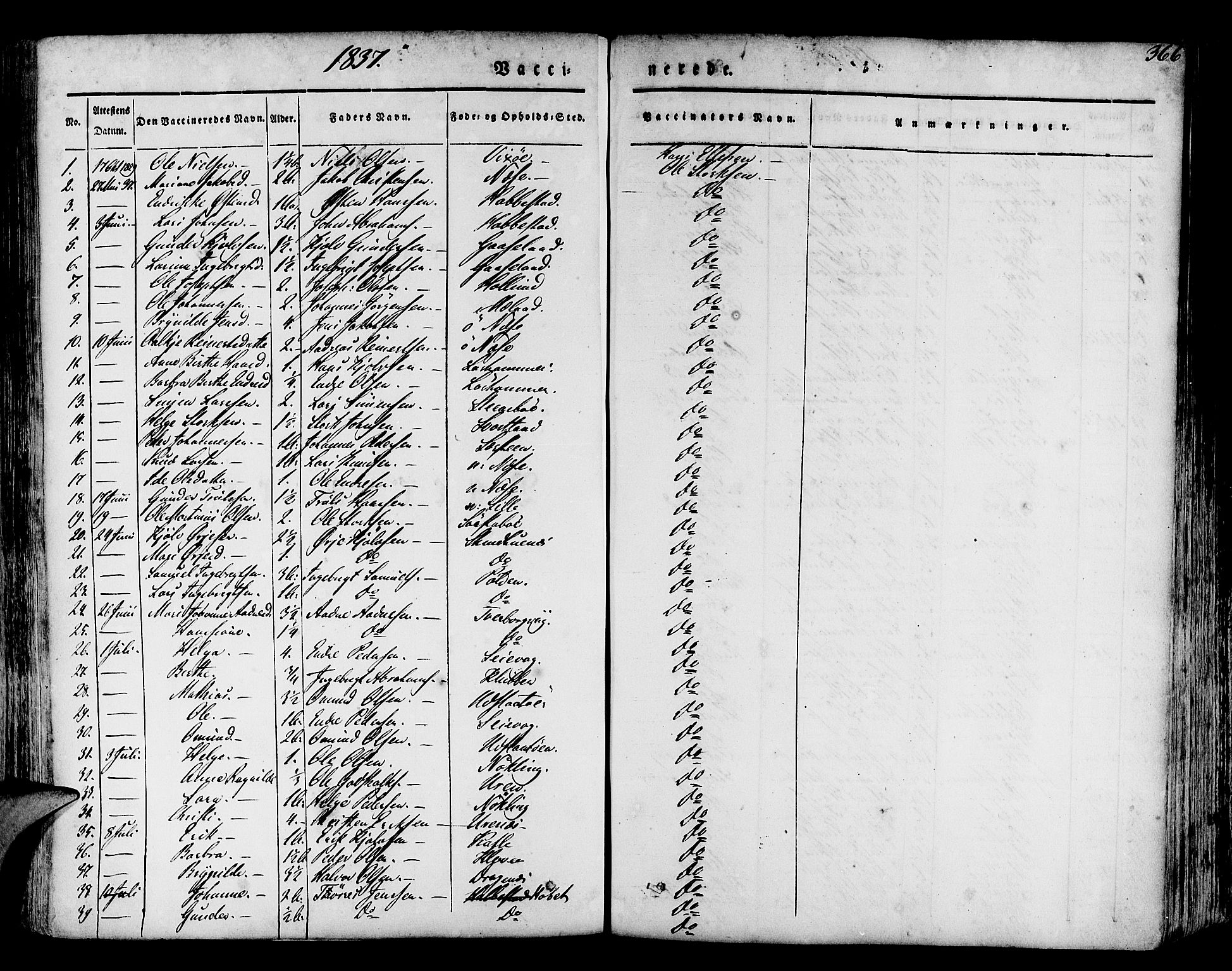 Finnås sokneprestembete, AV/SAB-A-99925/H/Ha/Haa/Haaa/L0006: Parish register (official) no. A 6, 1836-1850, p. 366