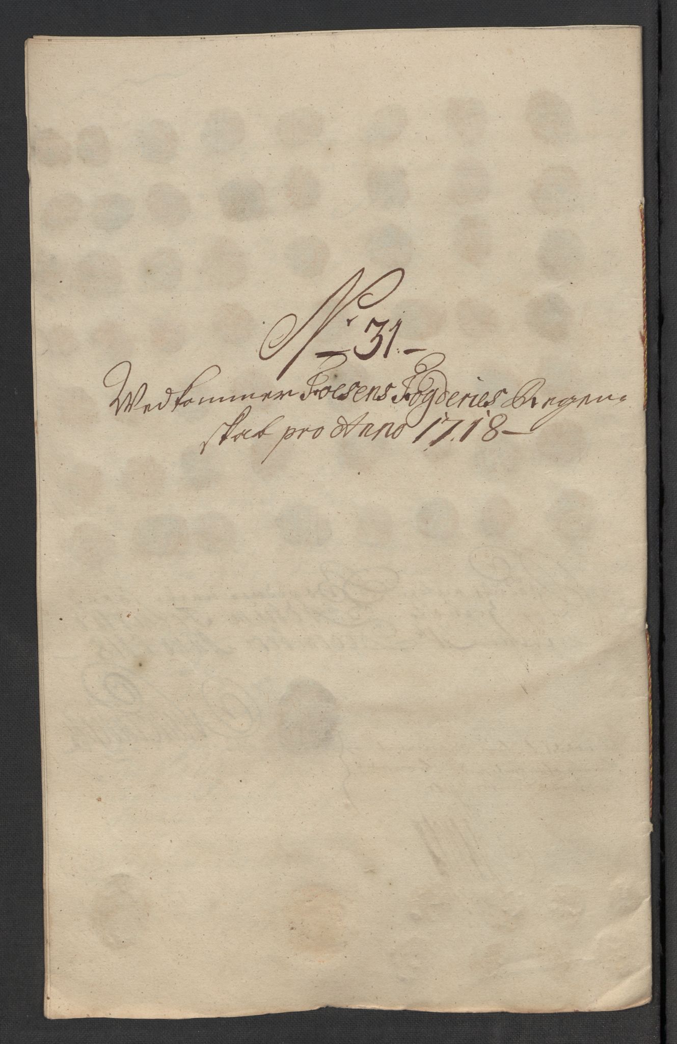 Rentekammeret inntil 1814, Reviderte regnskaper, Fogderegnskap, AV/RA-EA-4092/R57/L3866: Fogderegnskap Fosen, 1718, p. 200