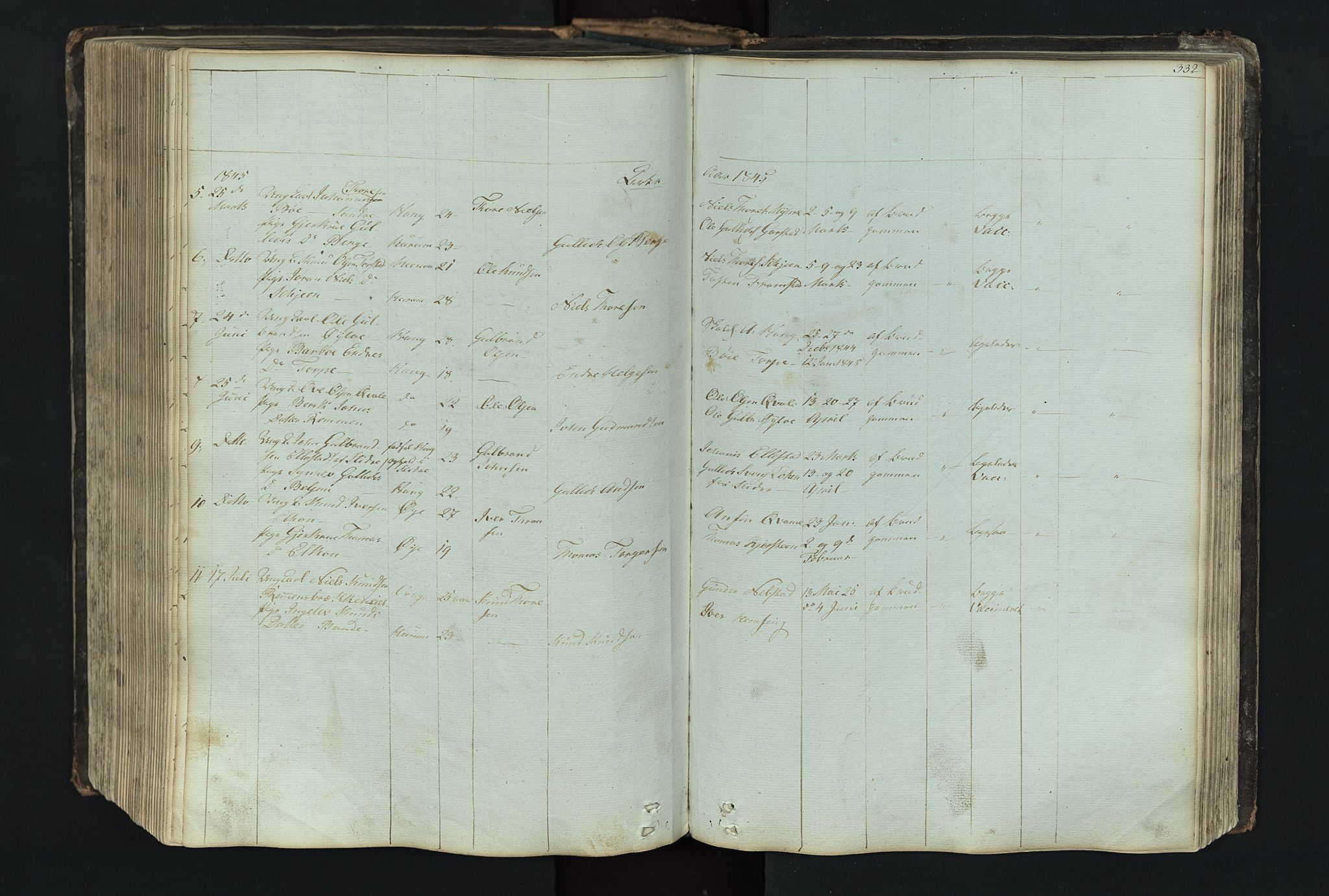 Vang prestekontor, Valdres, SAH/PREST-140/H/Hb/L0004: Parish register (copy) no. 4, 1835-1892, p. 332