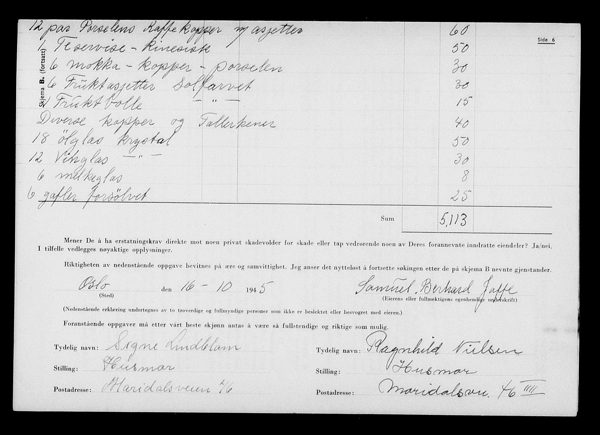 Justisdepartementet, Tilbakeføringskontoret for inndratte formuer, AV/RA-S-1564/H/Hc/Hcc/L0947: --, 1945-1947, p. 100