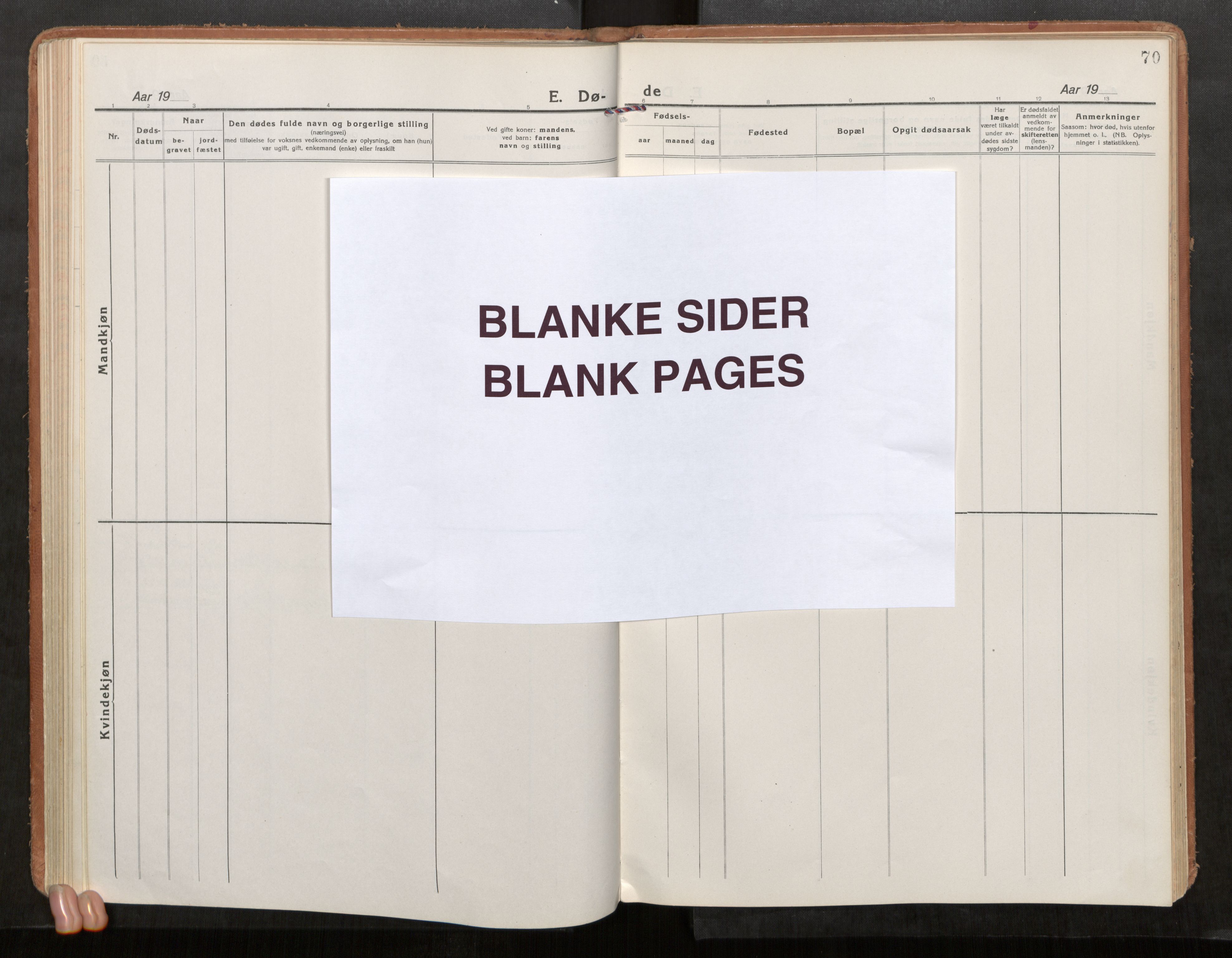 Stod sokneprestkontor, AV/SAT-A-1164/1/I/I1/I1a/L0005: Parish register (official) no. 5, 1923-1932, p. 70