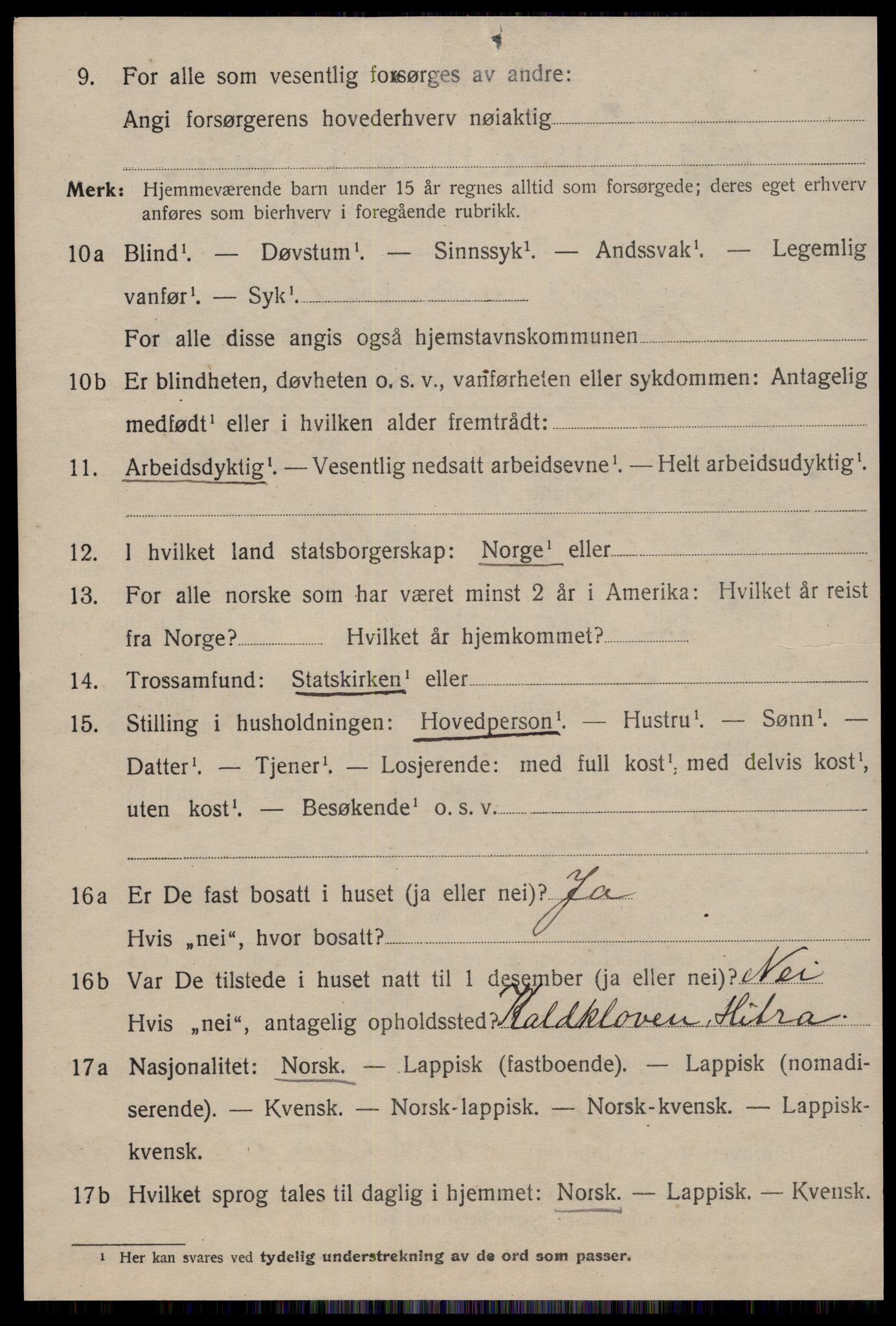 SAT, 1920 census for Ørland, 1920, p. 1344