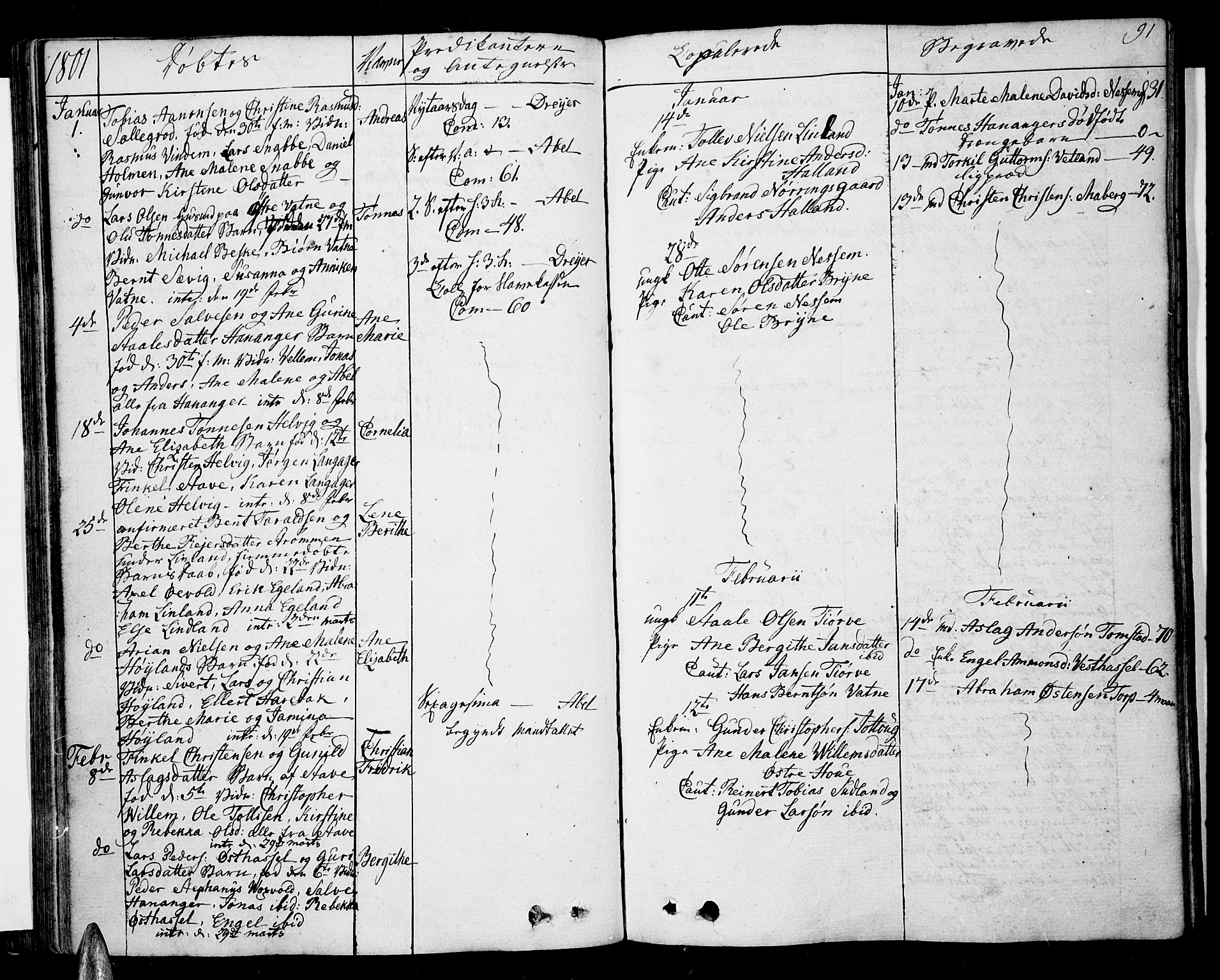 Lista sokneprestkontor, SAK/1111-0027/F/Fa/L0005: Parish register (official) no. A 5, 1795-1823, p. 91