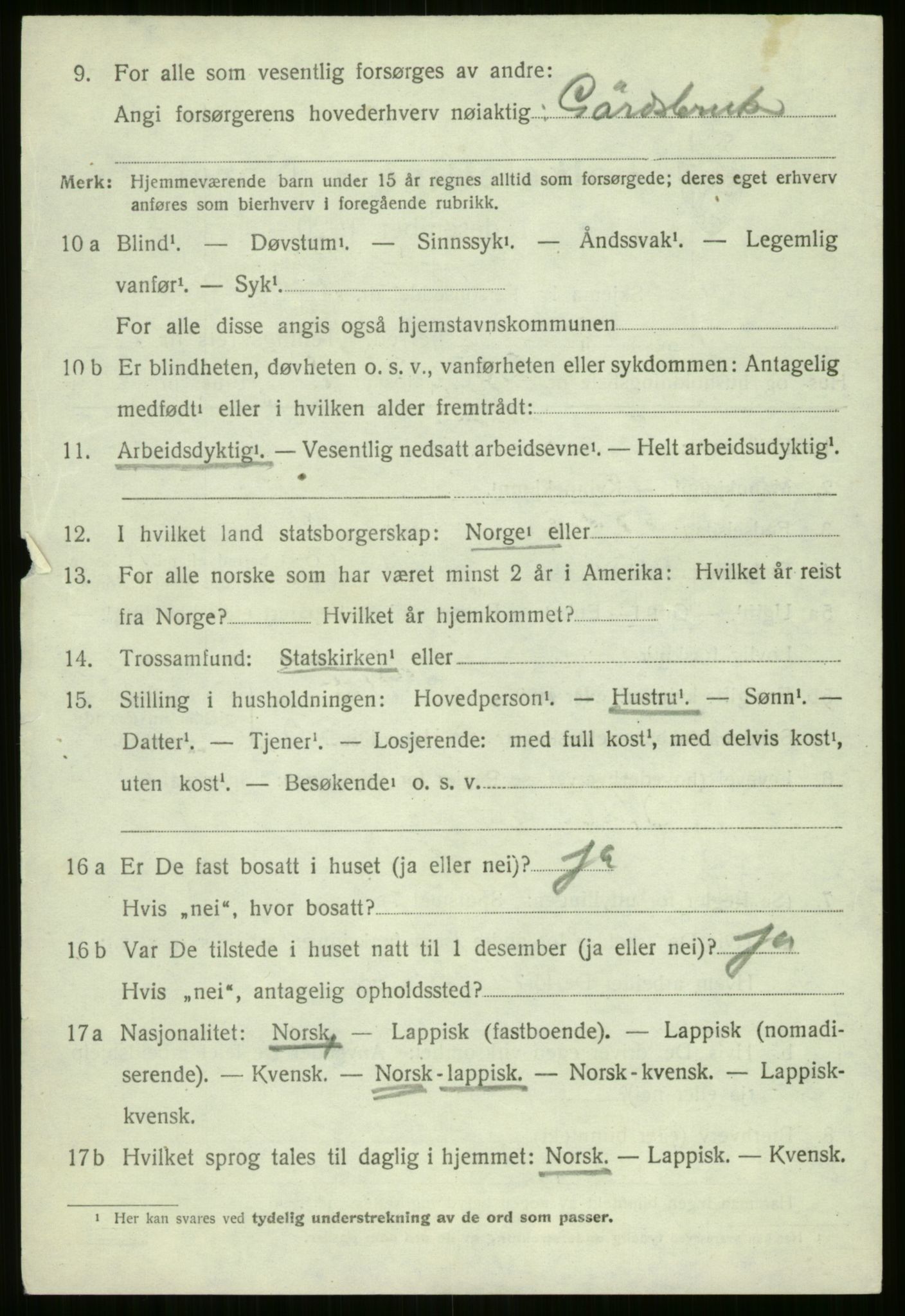 SATØ, 1920 census for Nordreisa, 1920, p. 996