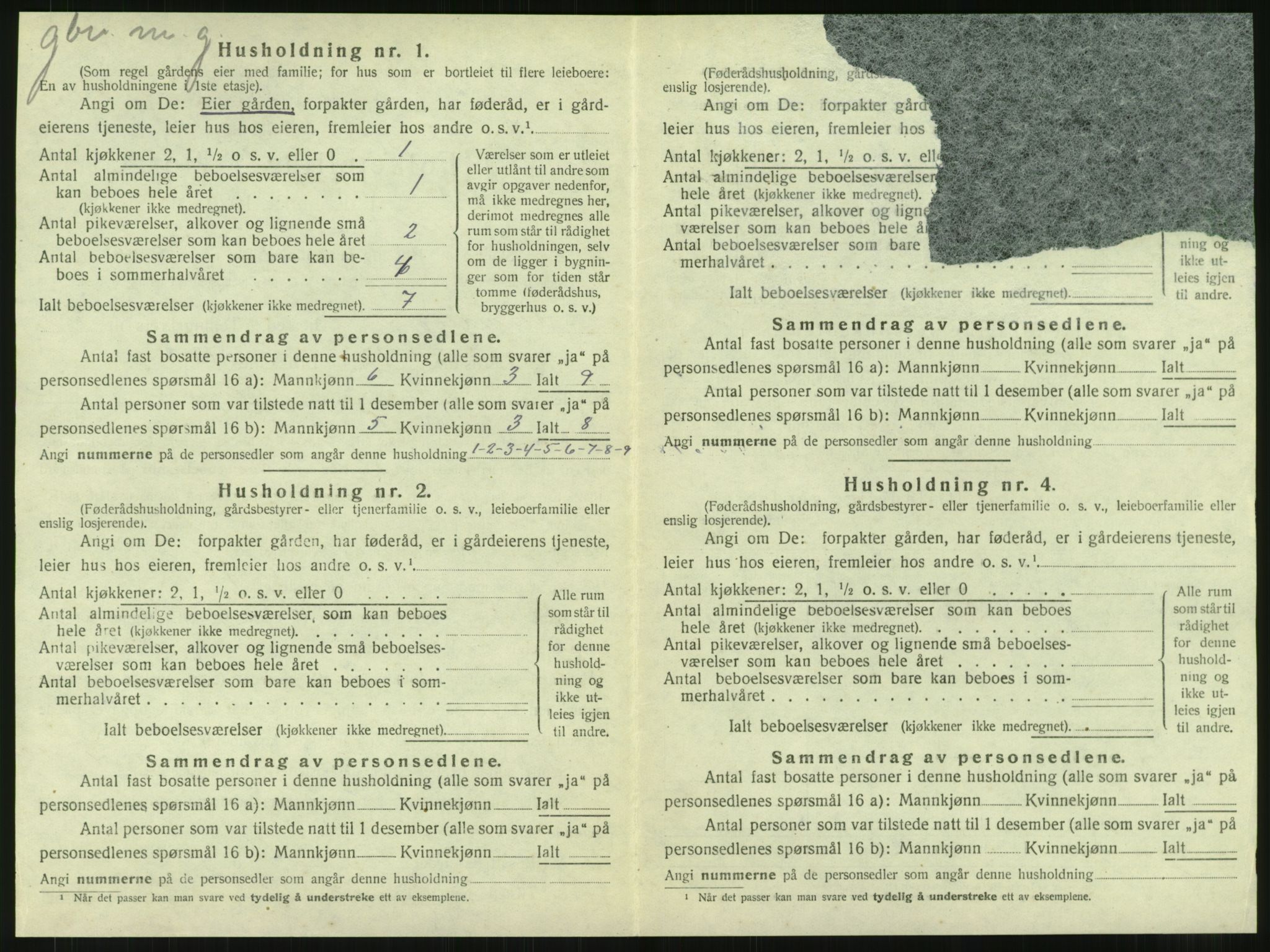 SAT, 1920 census for Kolvereid, 1920, p. 856