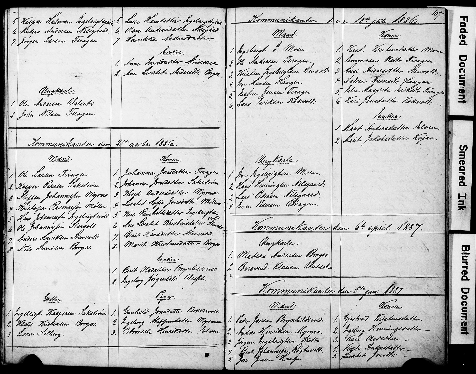 Ministerialprotokoller, klokkerbøker og fødselsregistre - Sør-Trøndelag, SAT/A-1456/683/L0949: Parish register (copy) no. 683C01, 1880-1896, p. 107