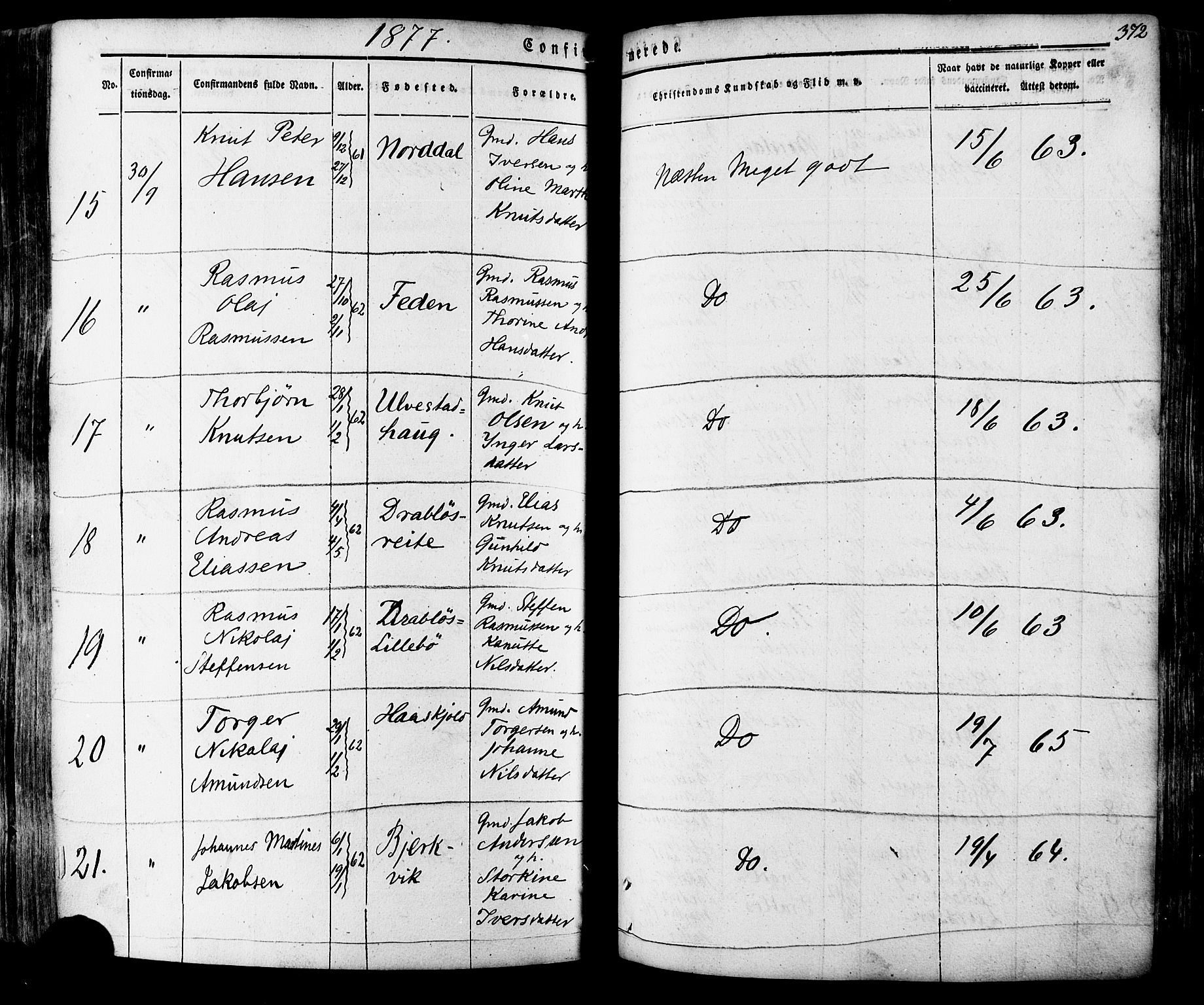 Ministerialprotokoller, klokkerbøker og fødselsregistre - Møre og Romsdal, SAT/A-1454/511/L0140: Parish register (official) no. 511A07, 1851-1878, p. 372