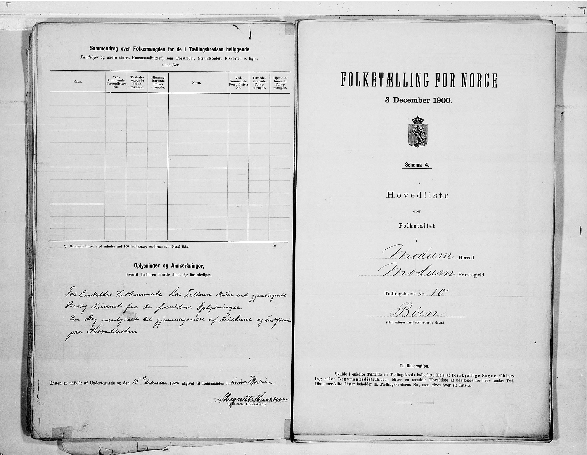 RA, 1900 census for Modum, 1900, p. 26