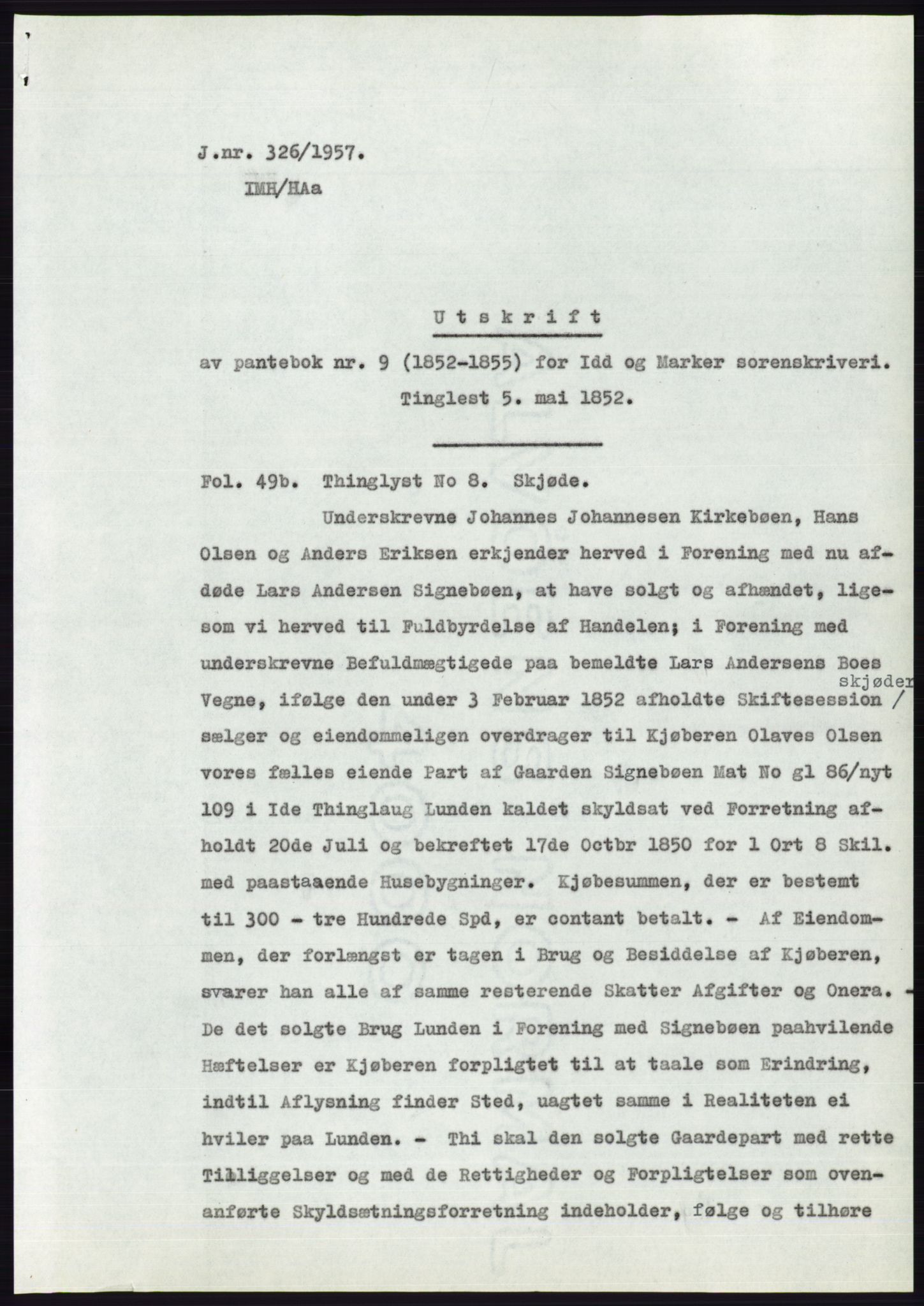 Statsarkivet i Oslo, AV/SAO-A-10621/Z/Zd/L0006: Avskrifter, j.nr 5-792/1957, 1957, p. 108